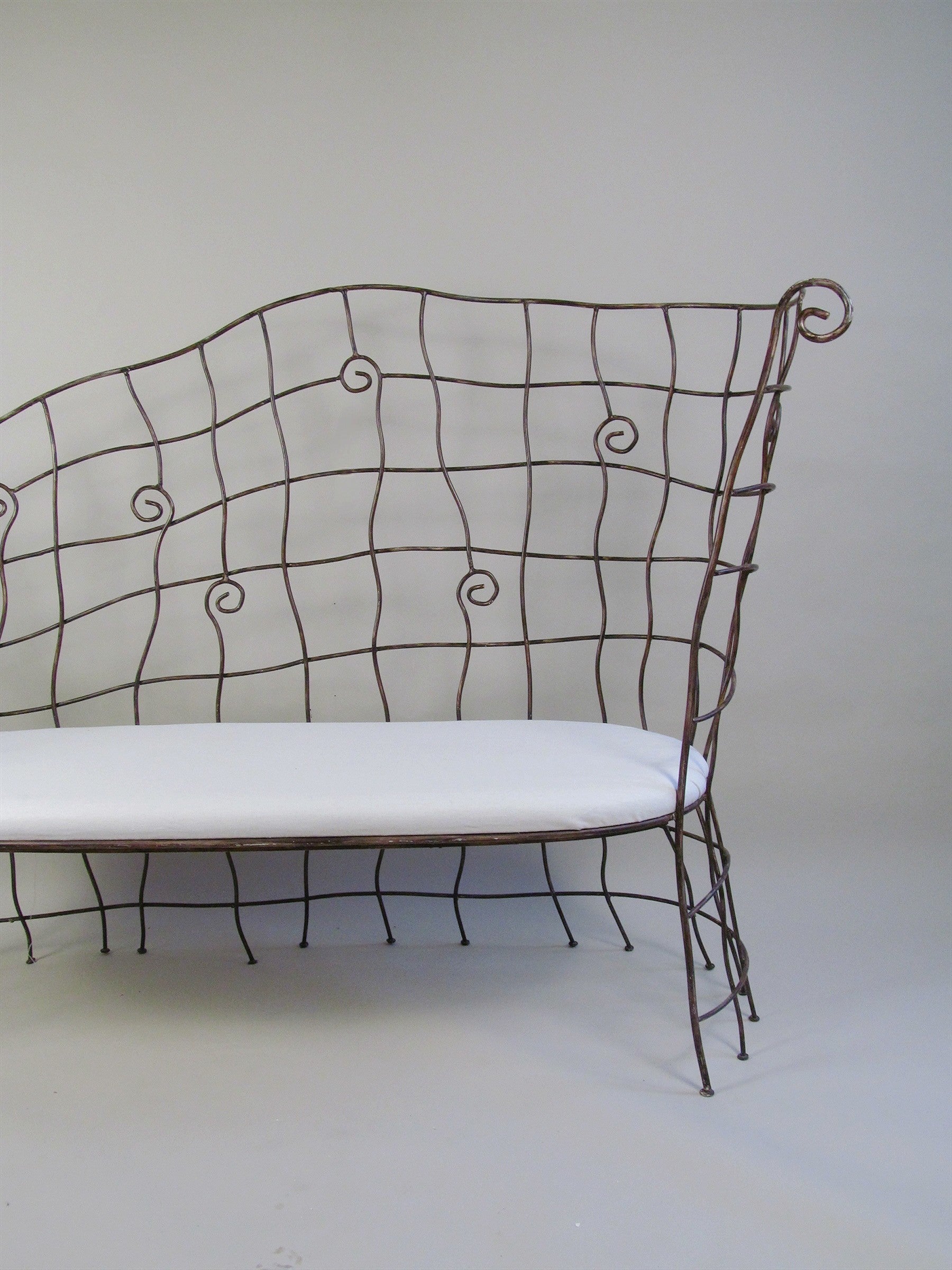 Scrollwork Iron Bench — detail view
