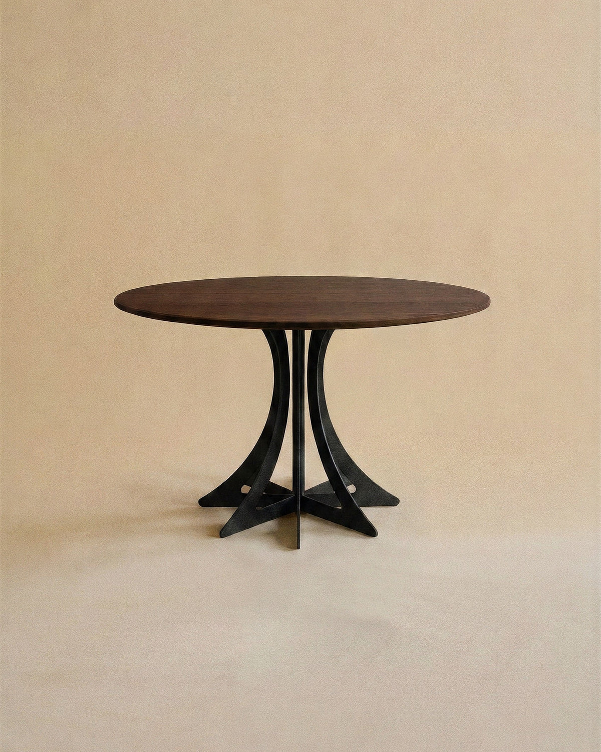 Fibonacci dinning Table - Black and Solid Wood — side angle