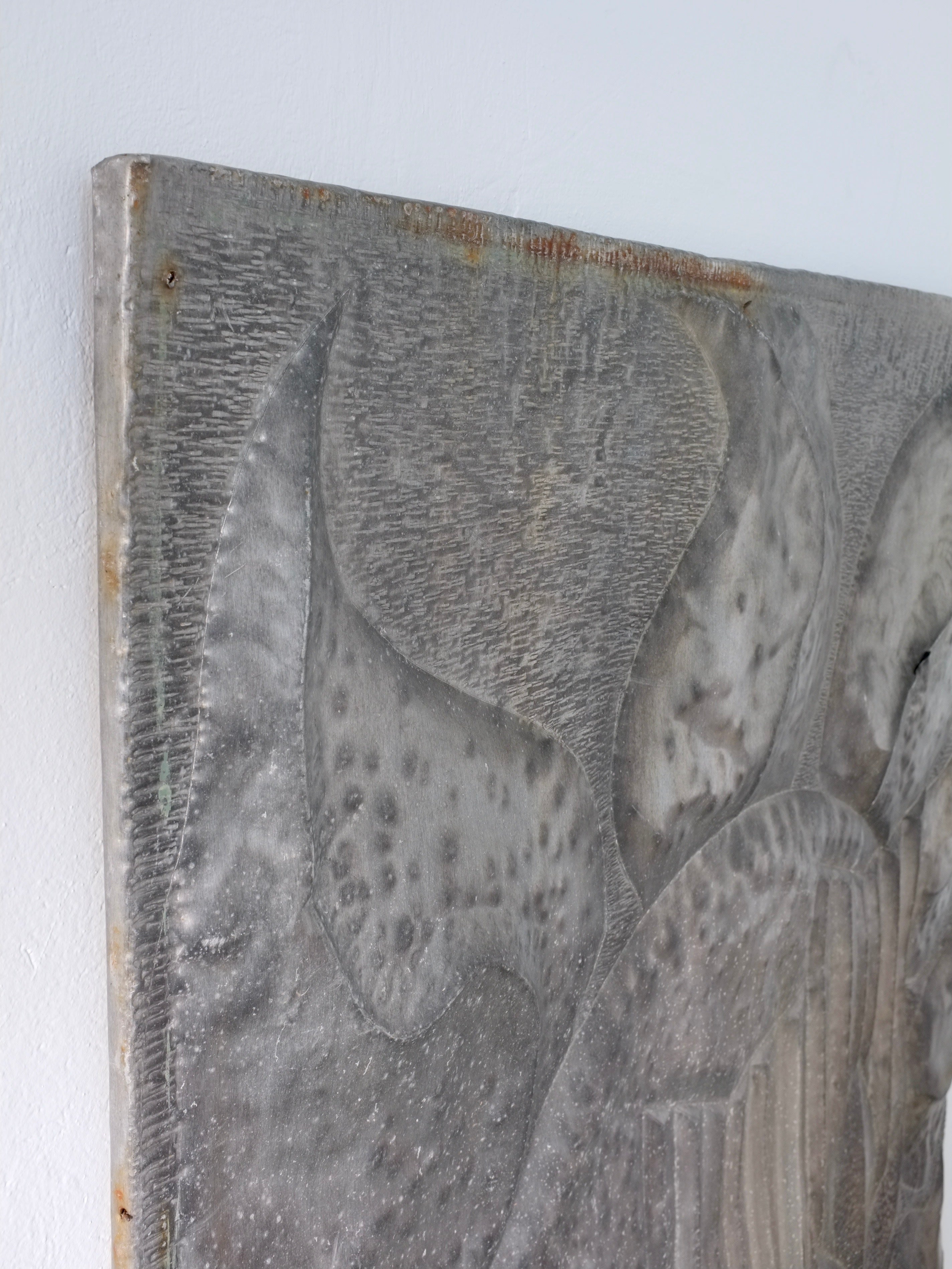 Grande sculpture en relief en métal brutaliste, Lettonie, années 1960