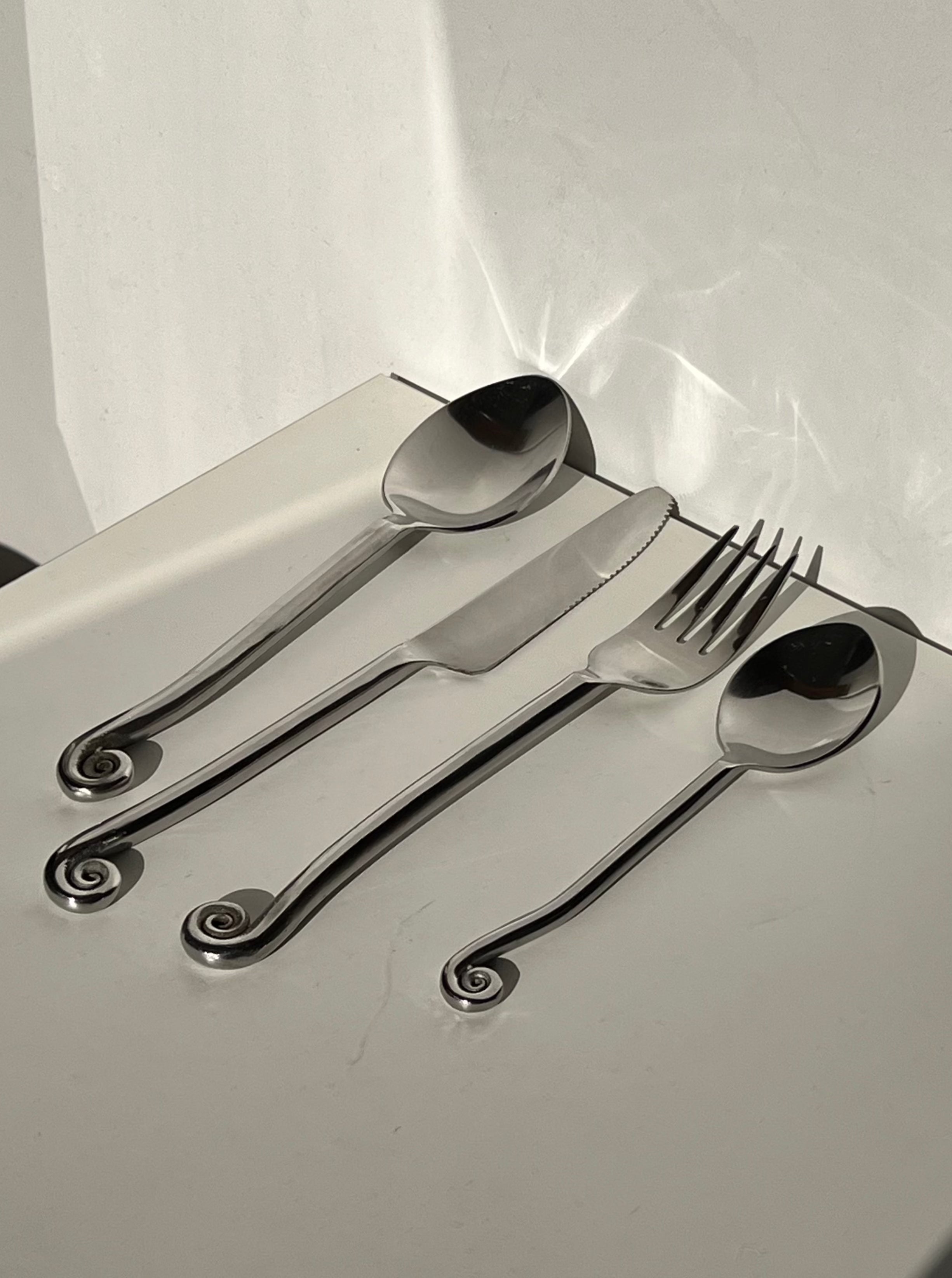 Set of Vintage Swirl Cutlery