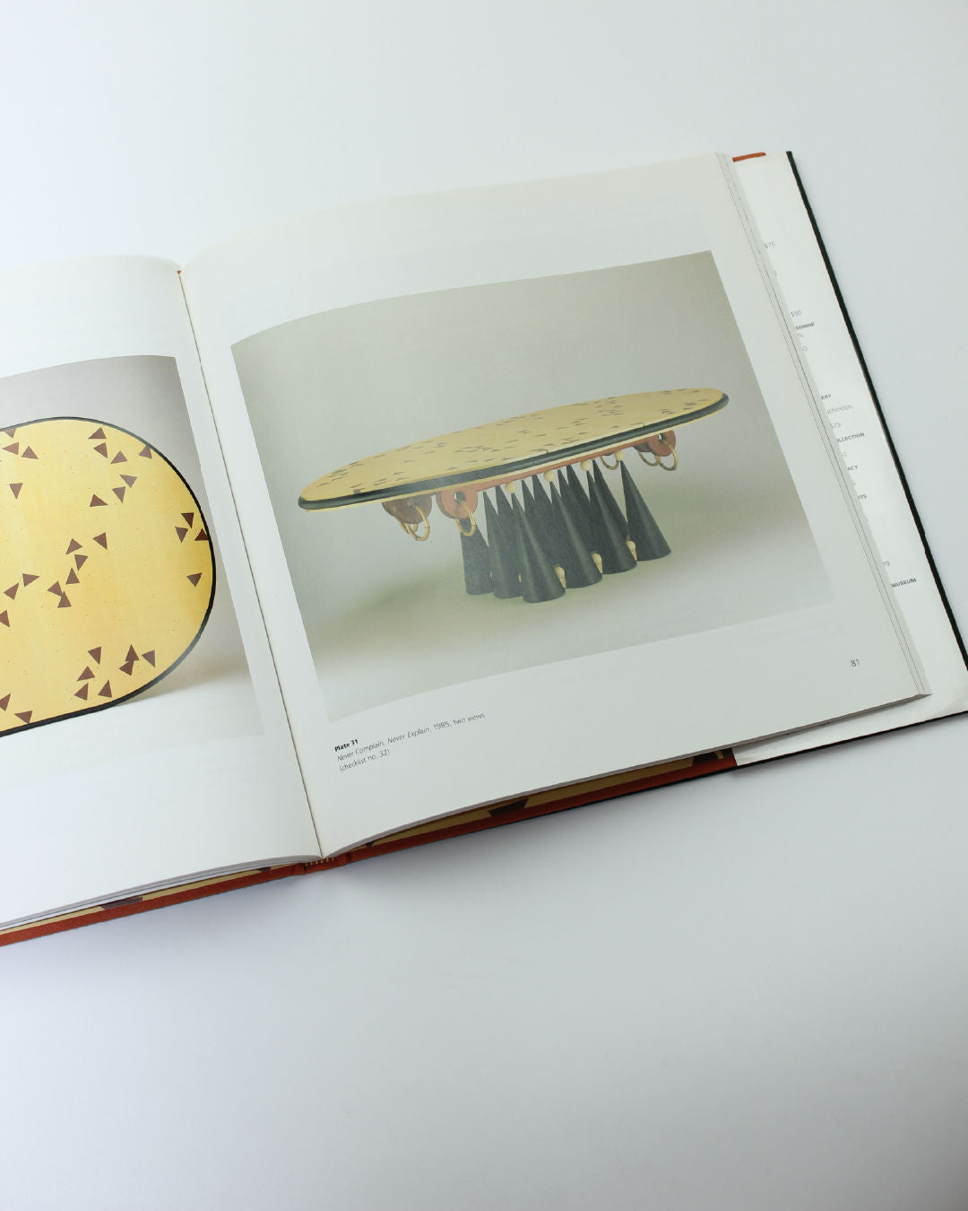 Furniture by Wendell Castle Book — side angle of round yellow table