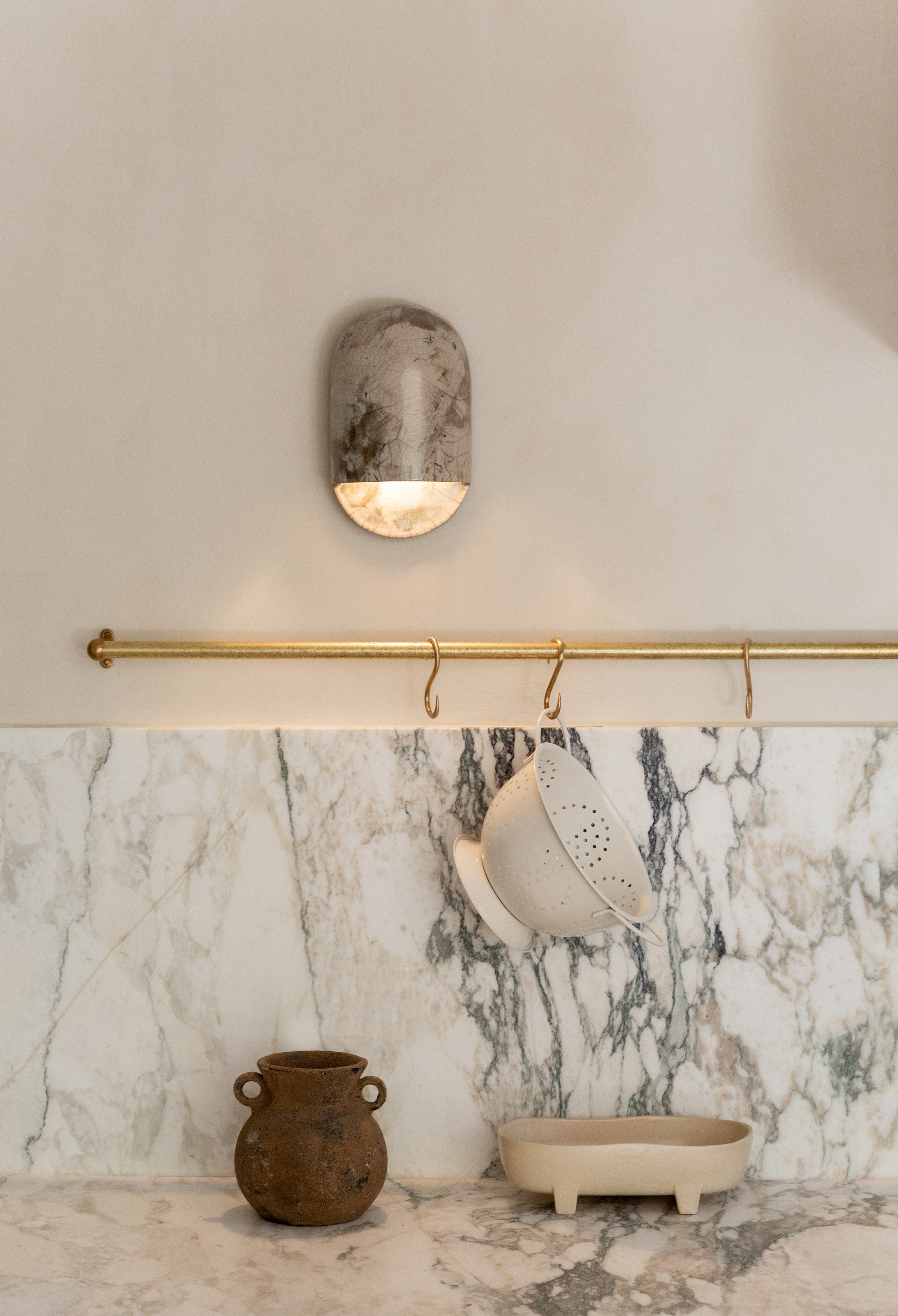 Tera Sconce Raku — side angle