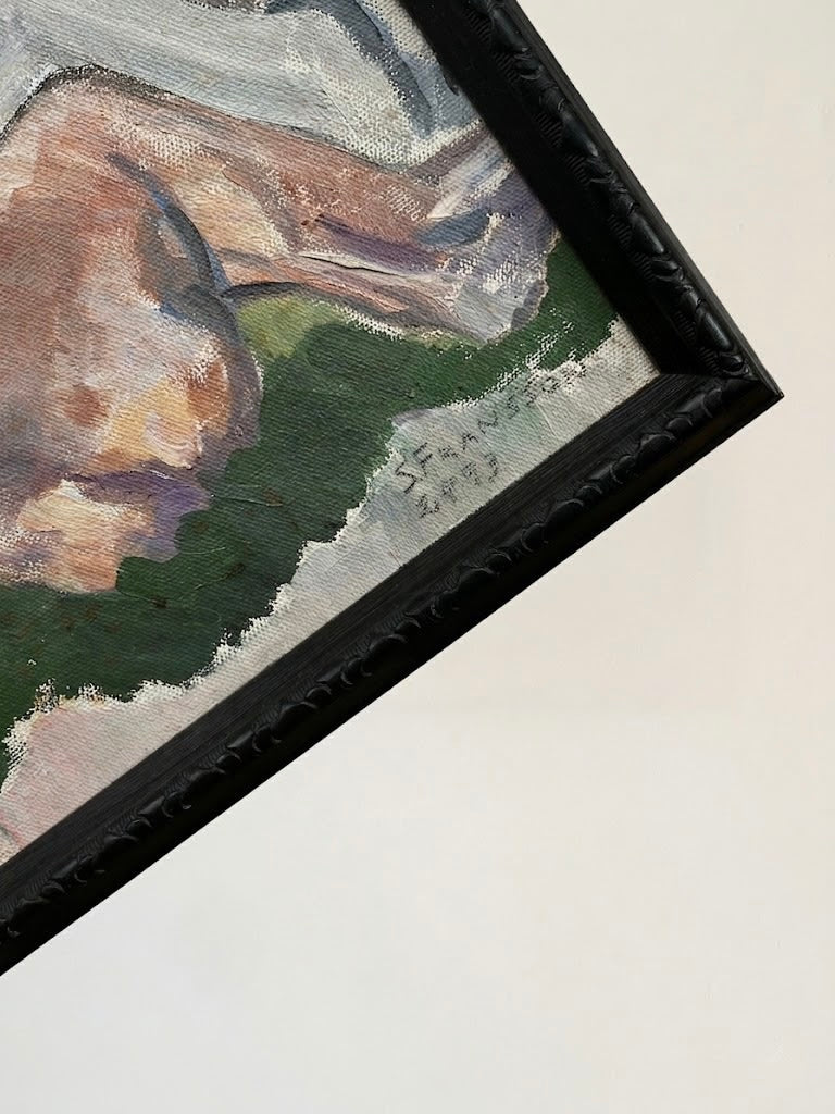 "King Lycurgus" Oil Painting on Board — side angle
