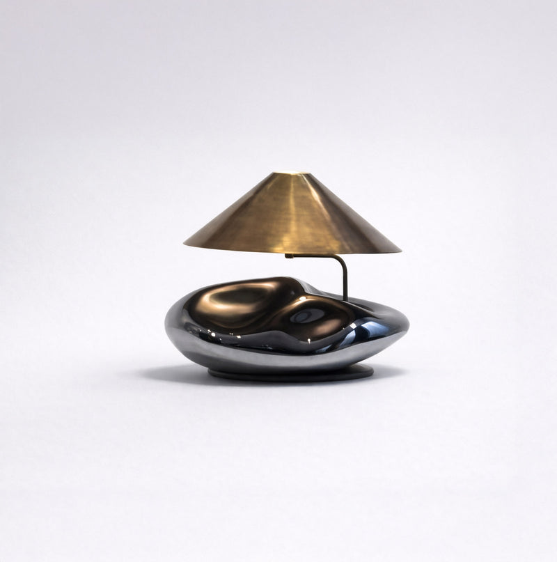 Obsidian Lamp II Table Lamp by HOMA | The Oblist — metallic finish, modern design