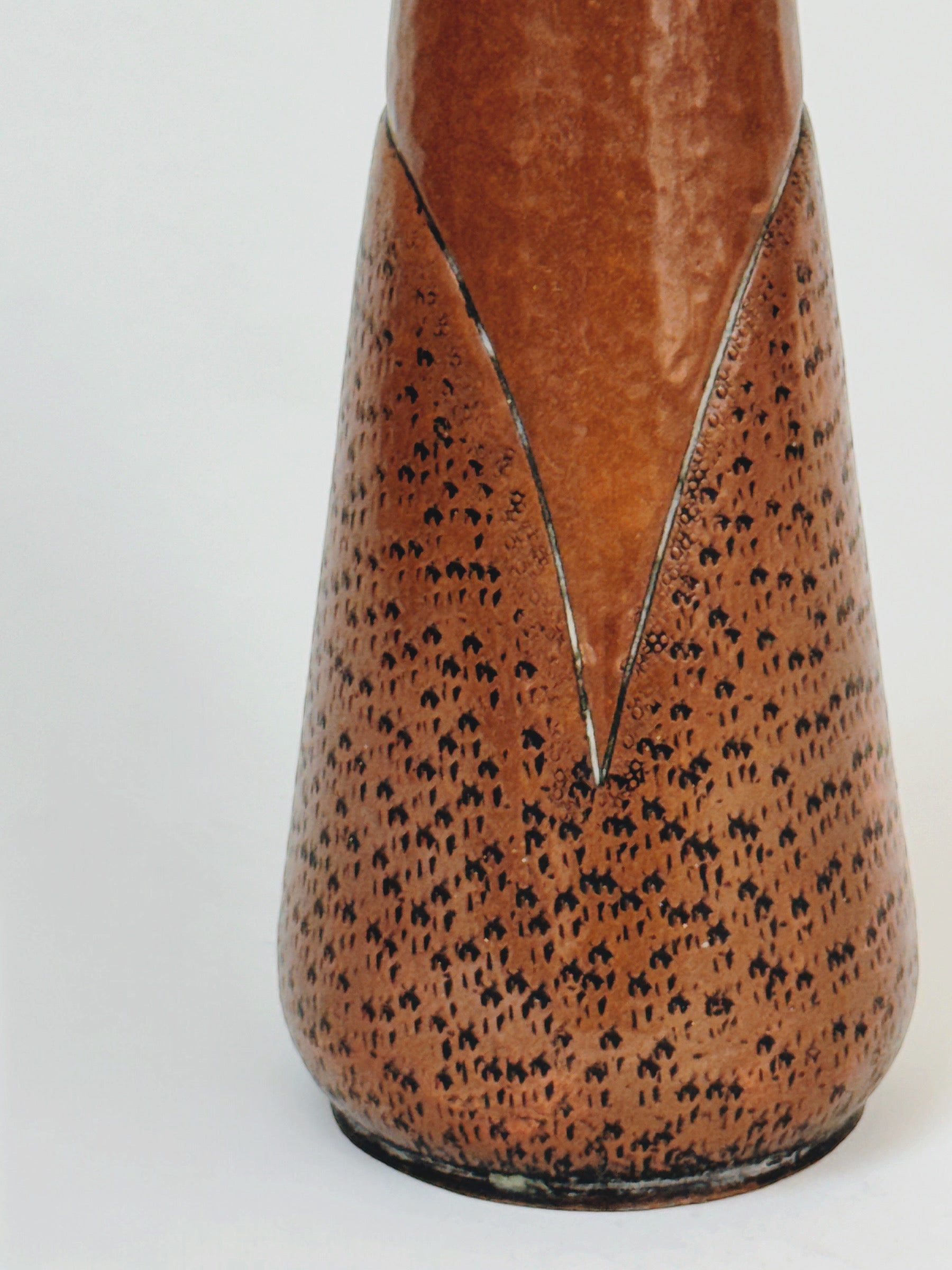 Hammered Copper Spouted Jug by Jean Goardere c.1940 — close-up