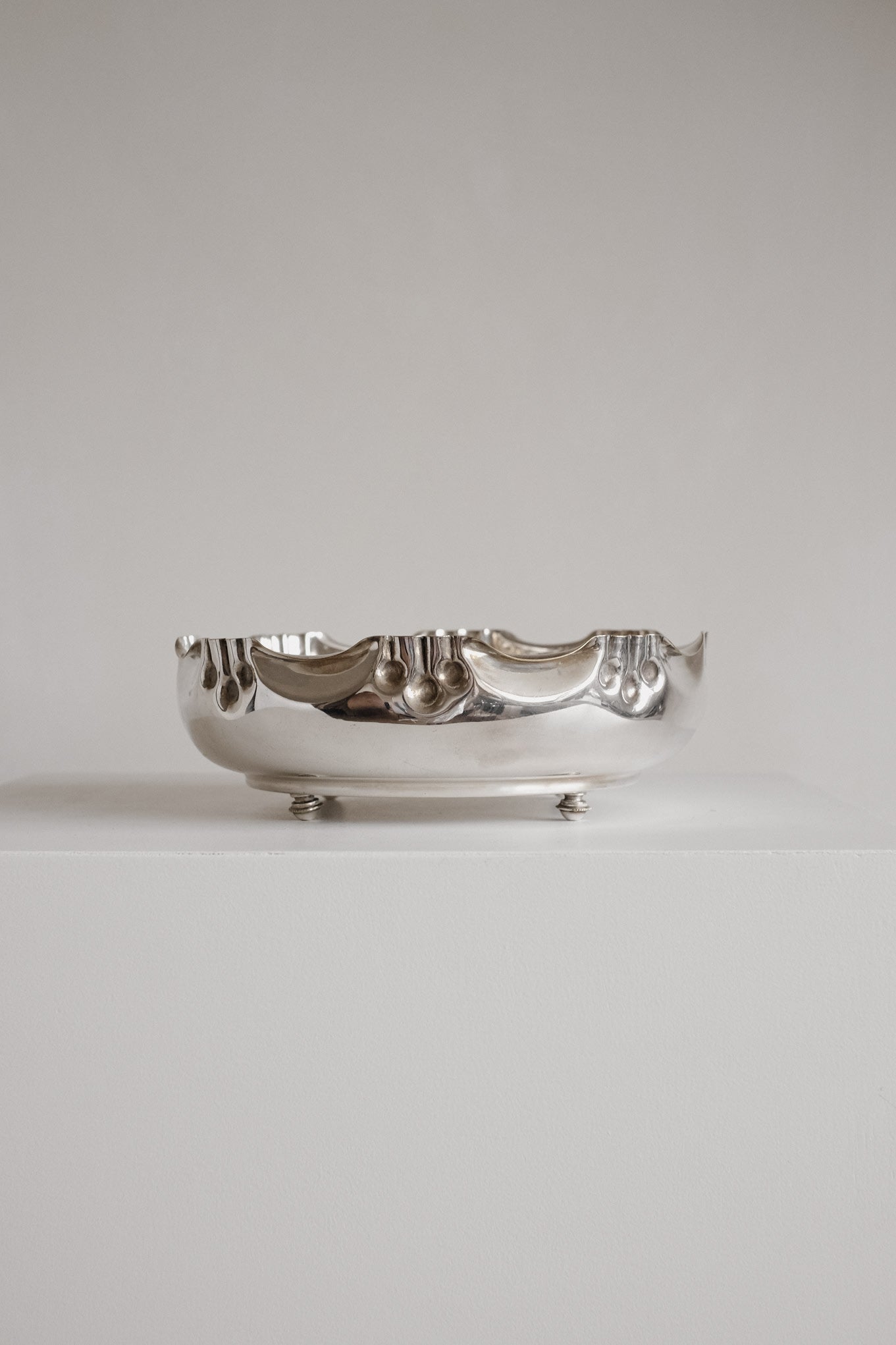 Elegant Silver-Plated Centerpiece Bowl — alternate view