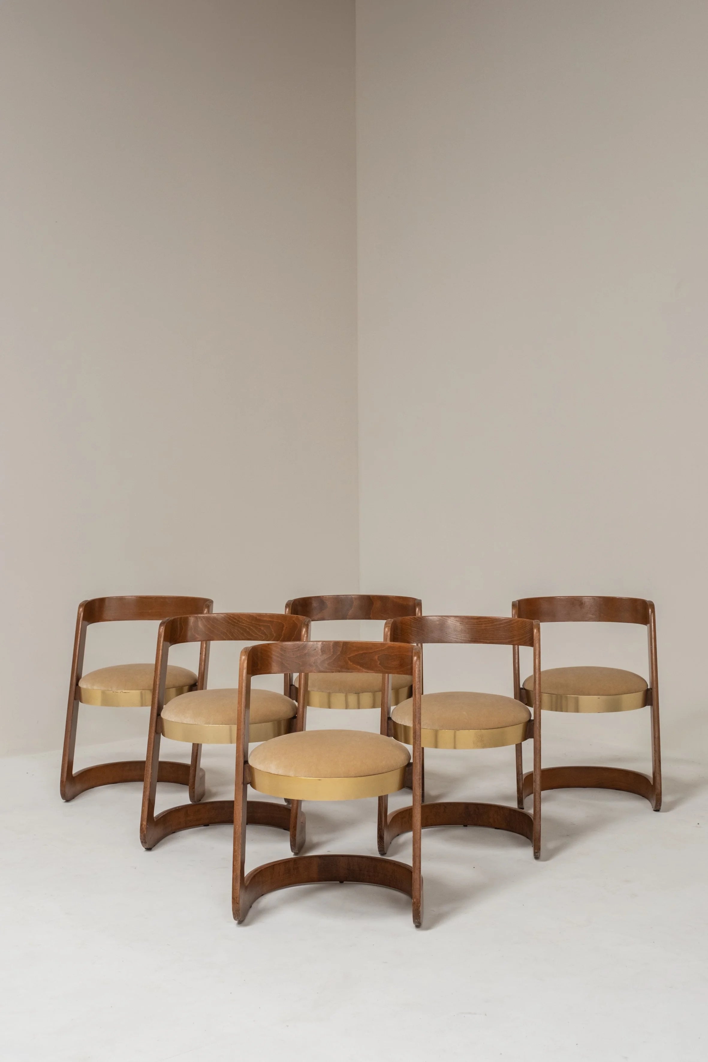 Set of 6 Willy Rizzo Dining Chairs by Mario Sabot, Italy, 1970s — lifestyle setting
