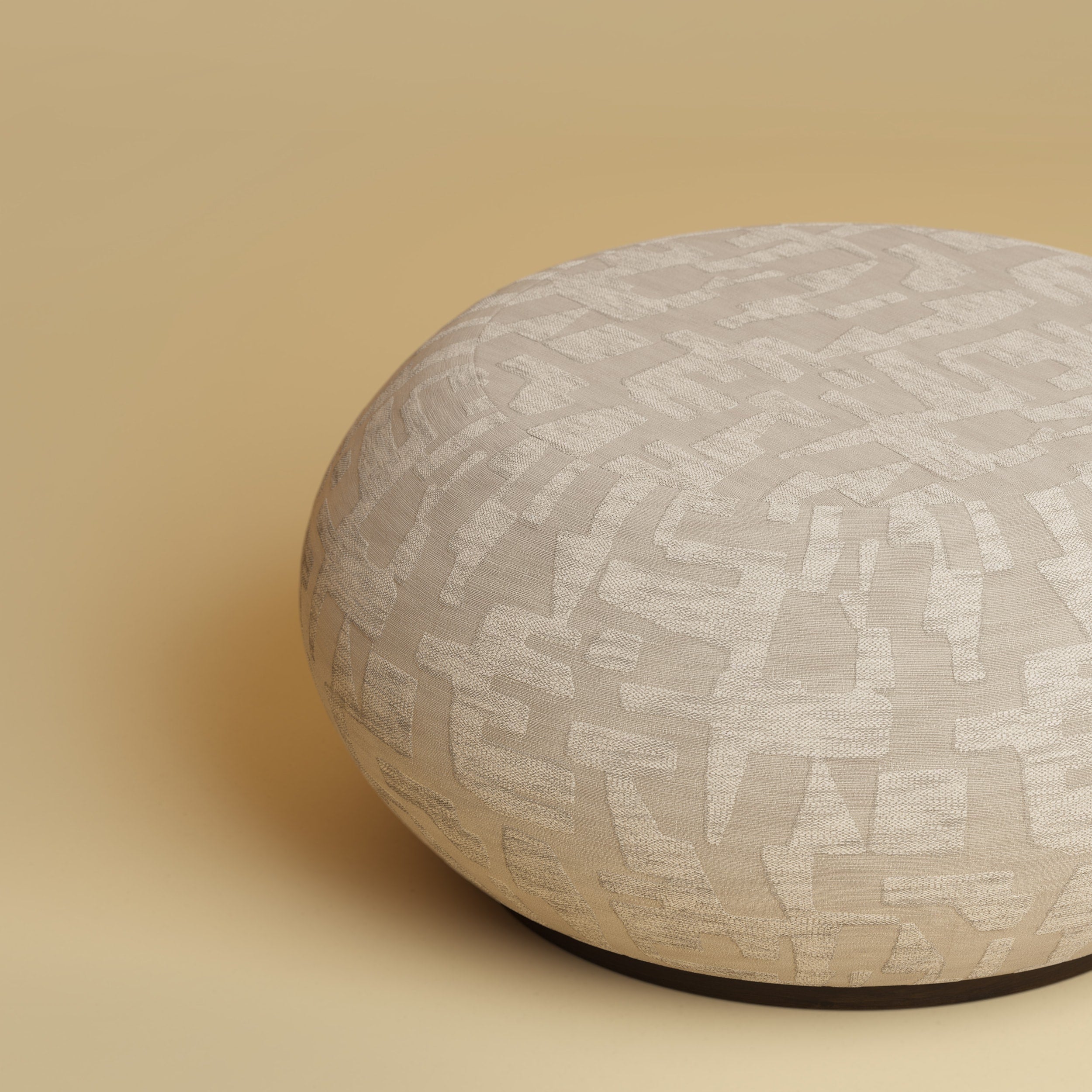 Wooden Stool Pouf - KUNA Series in Smoked Oak — detail view