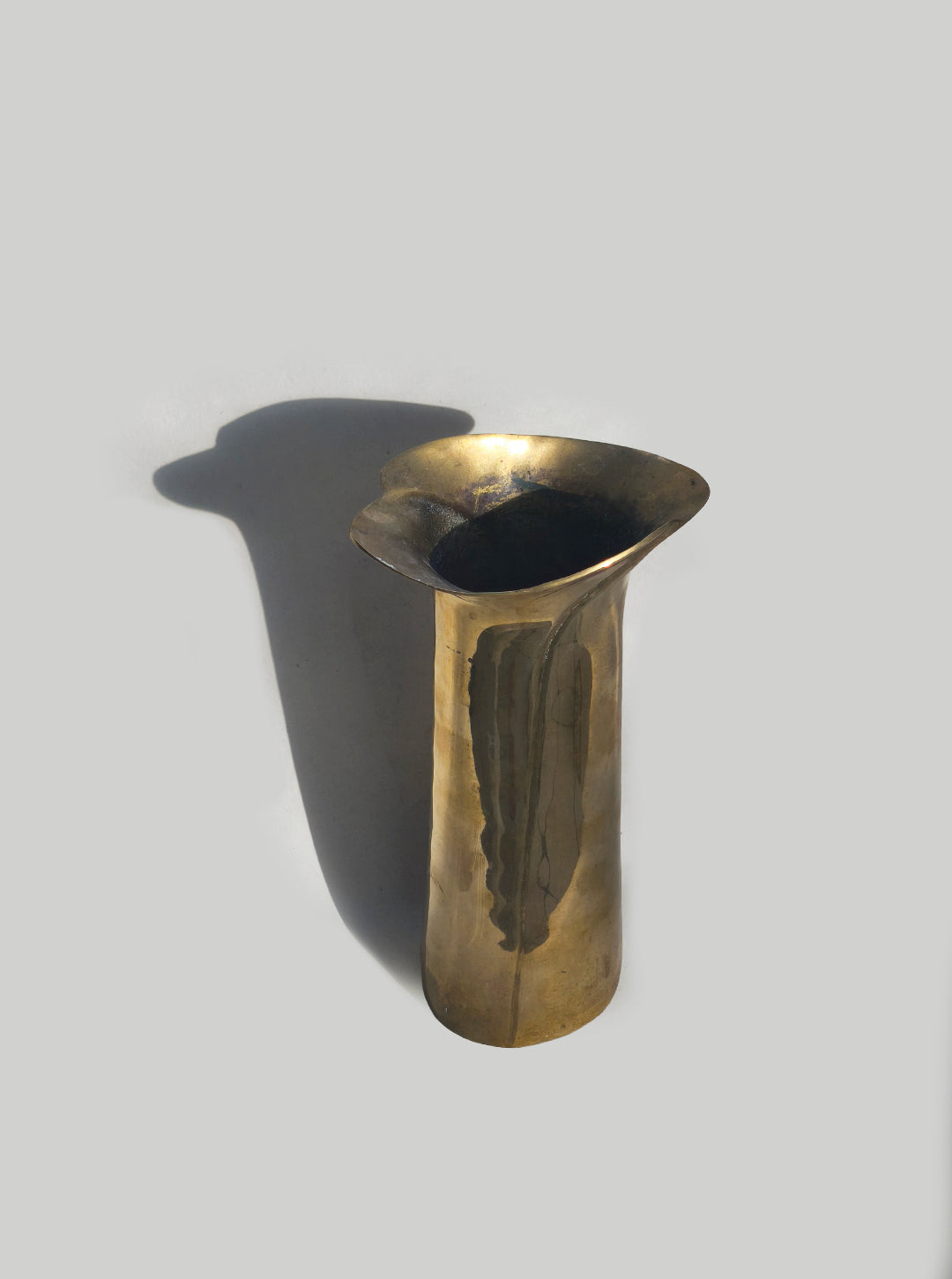 Art Nouveau Brass Vase — detail view
