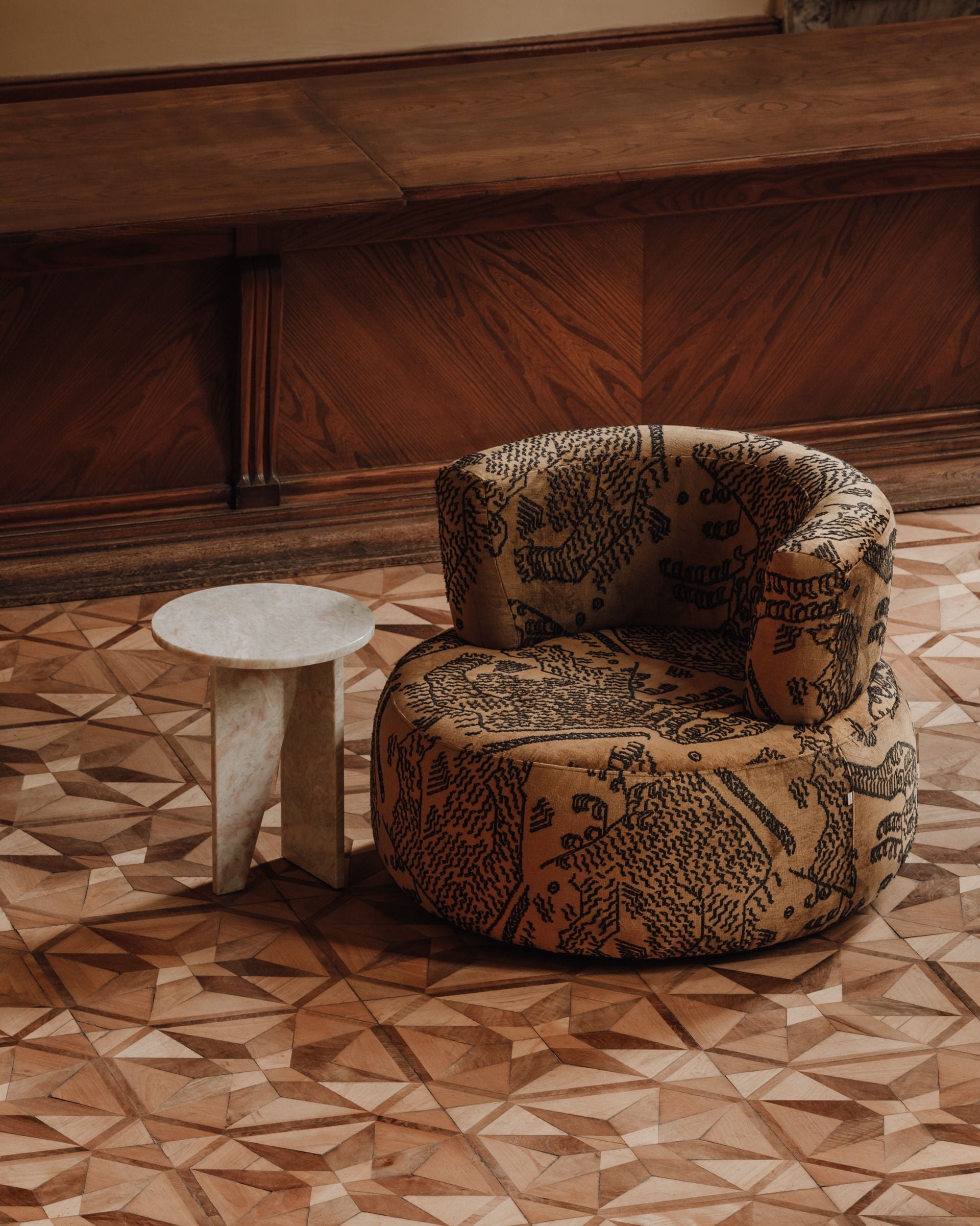 Armchair Object051 Dedar by NG DESIGN | The Oblist — patterned fabric, modern design