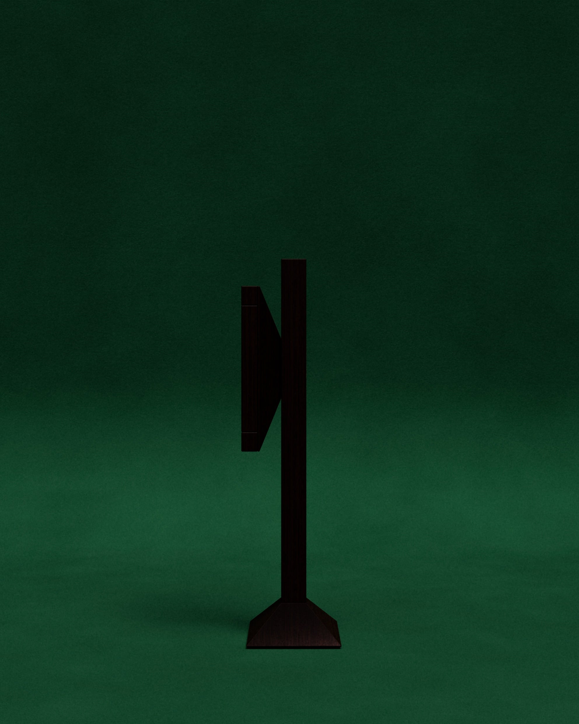 Floor Lamp in Exotic Wood and Paper — side angle showing dark wood base