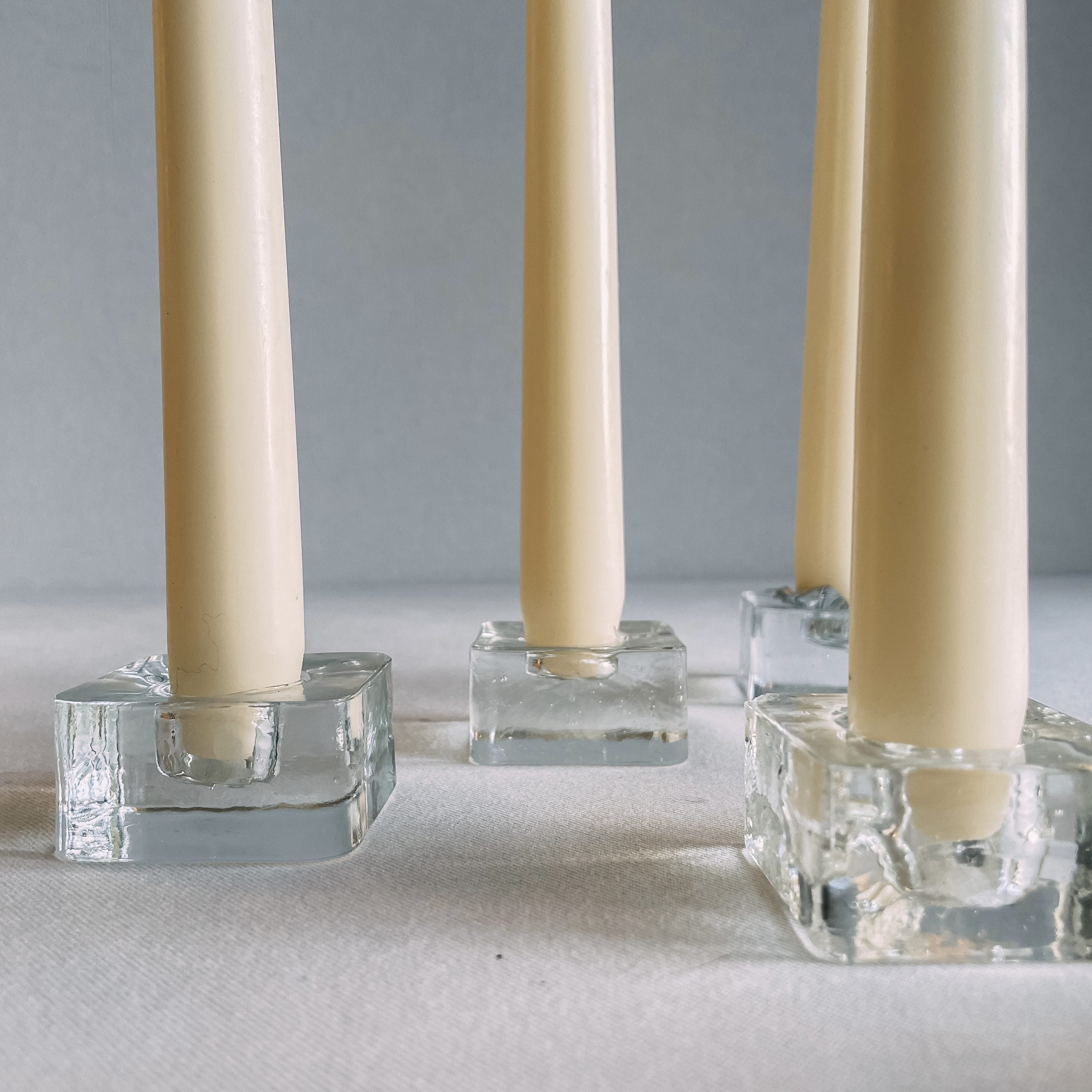 Brutalist Glass Candle Holders (set of 6) — close-up