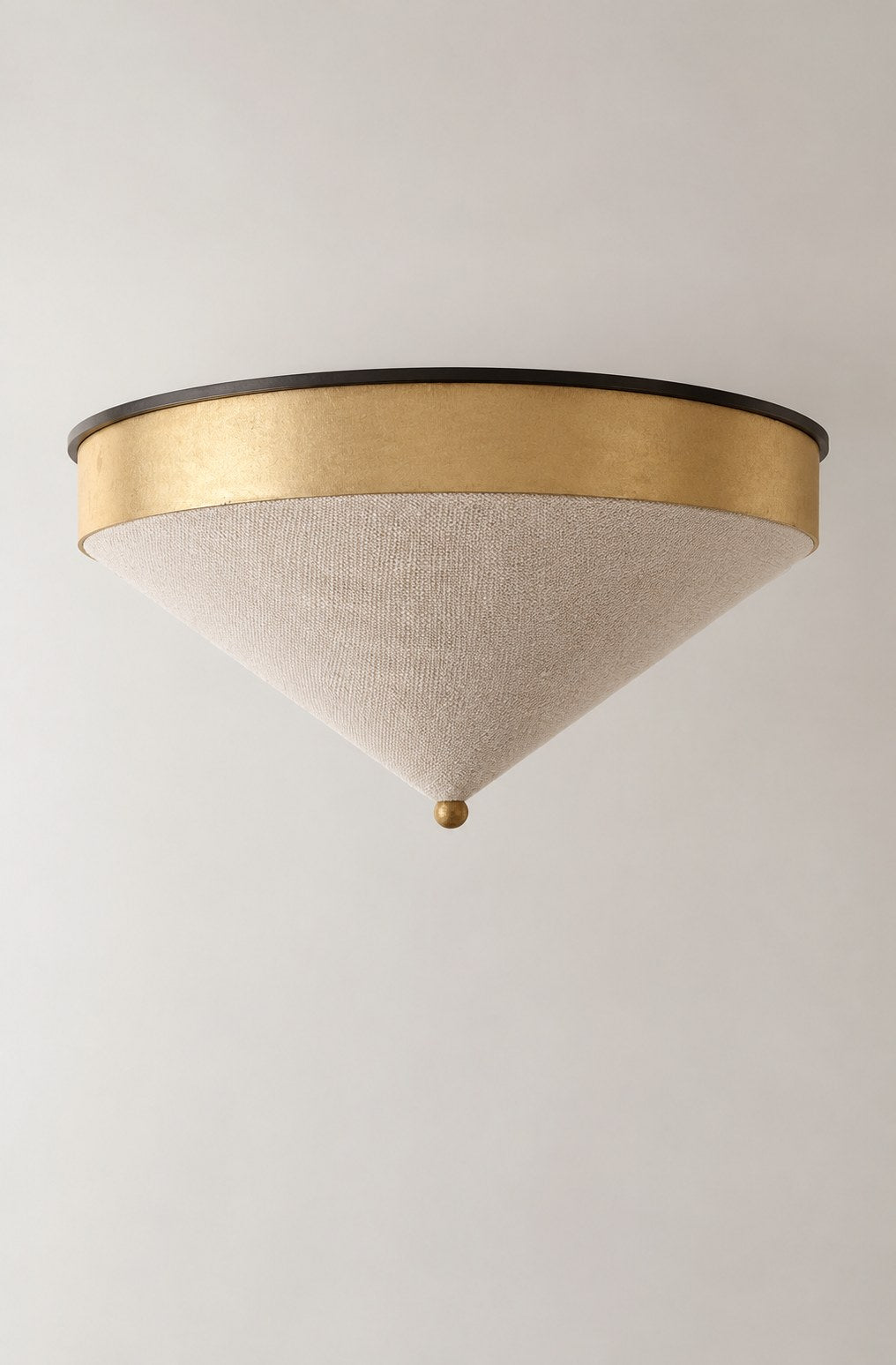 Le Cornet Ceiling or Pendant light in brass and coton — detail view