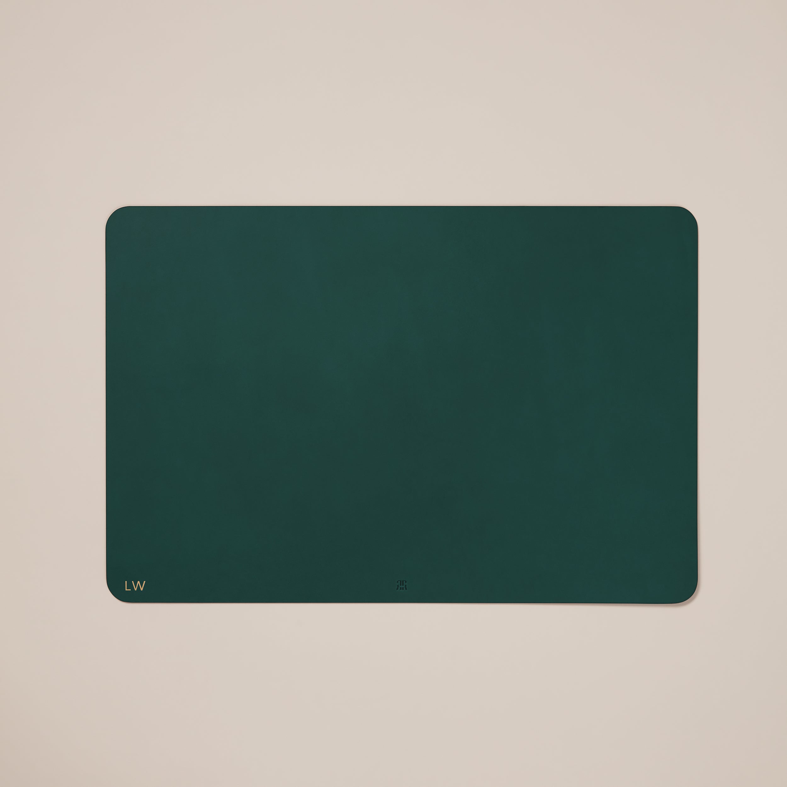 Leather Desk Gift Set — top view of dark green leather surface