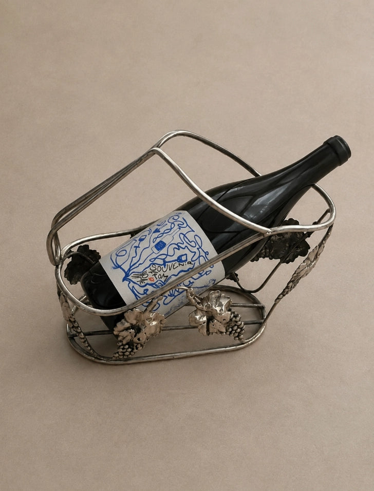 1970s French Vintage Godinger Silver-Plated Grape Leaf Wine Bottle Holder by Blisse | The Oblist