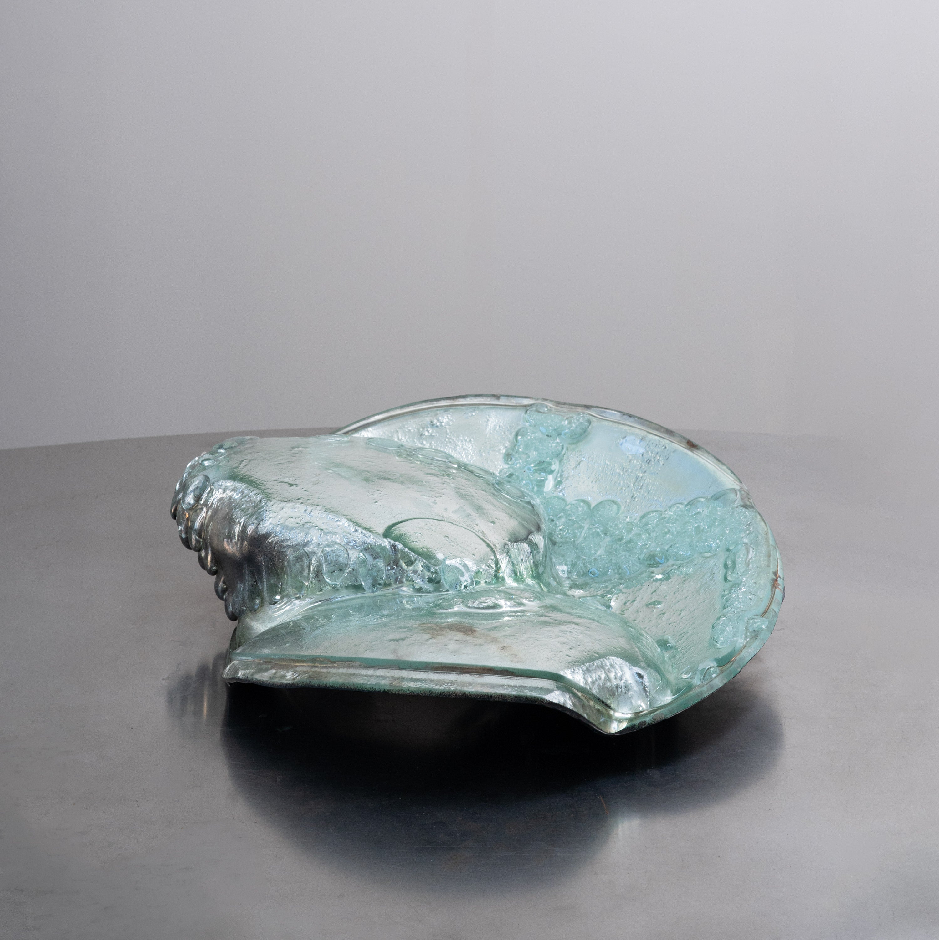 'Lunar Maria' Sculptural Glass Centrepiece Bowl by Christopher Matthews, 2025 — side angle