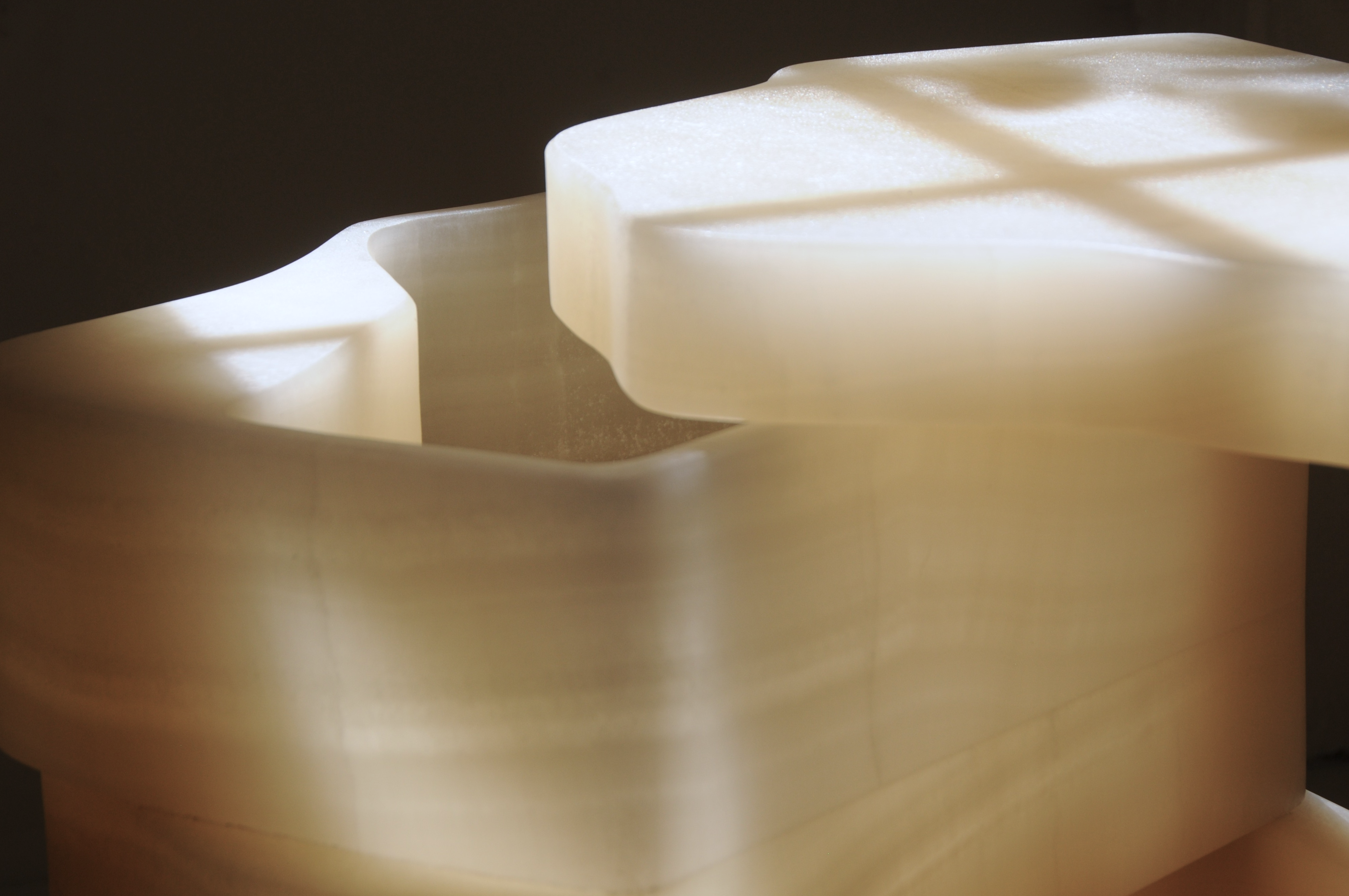 White Moth Nightstand Set in White Onyx Marble — alternate view