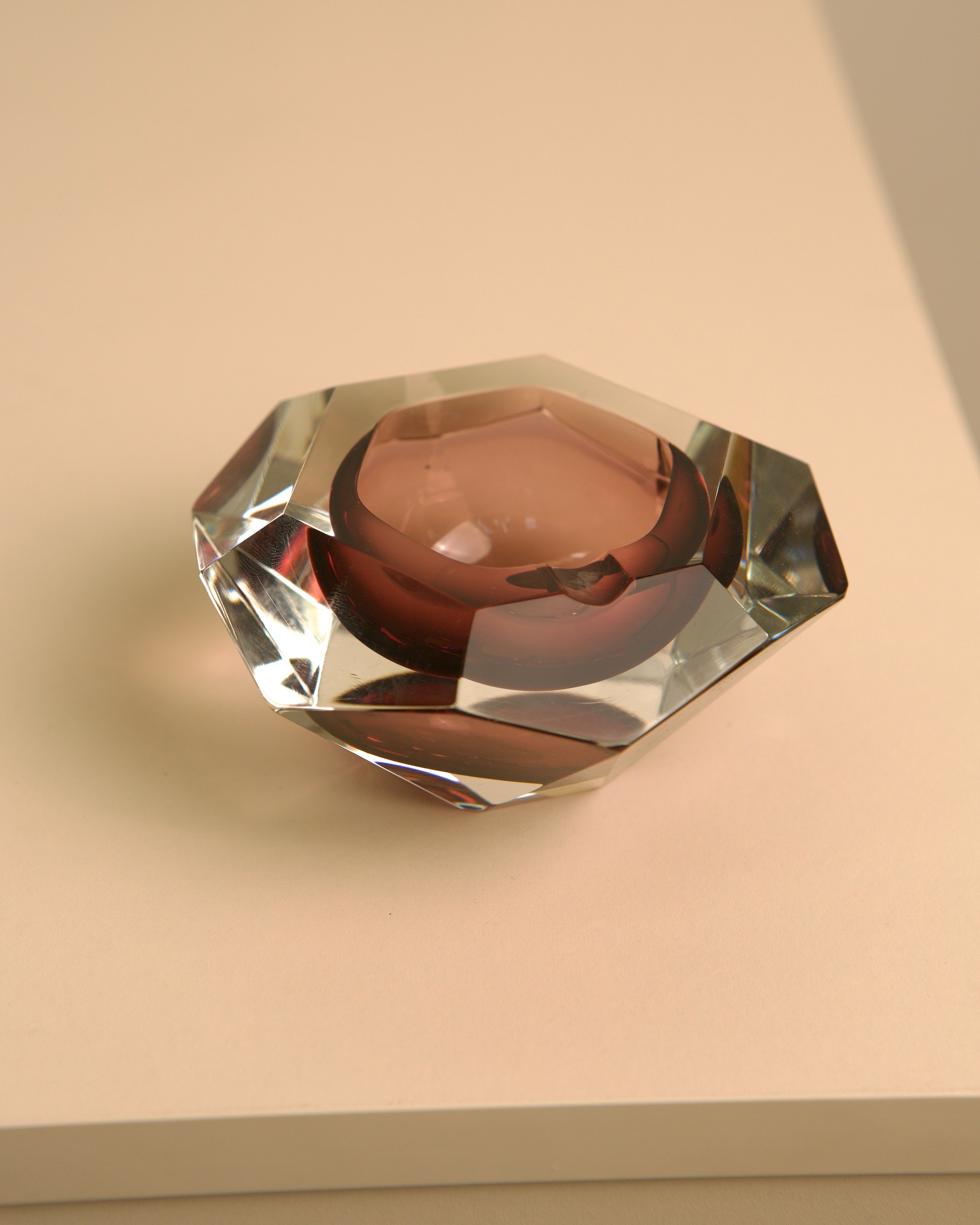 Cendrier “Diamond” en verre de Murano par Flavio Poli pour Seguso des années 60