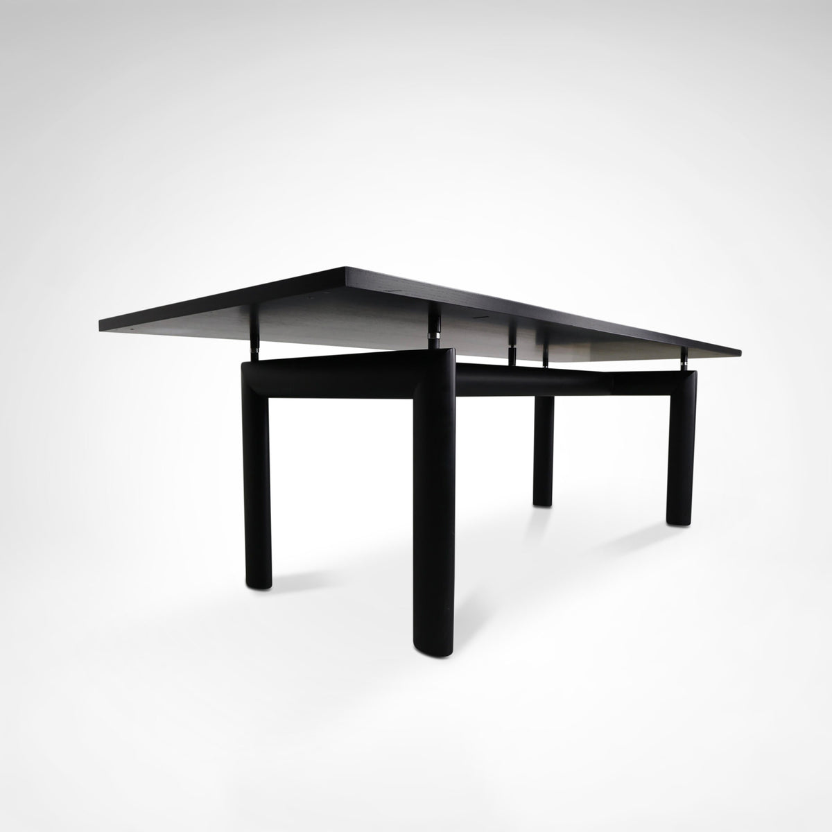 Early LC6 Steel and Wood Dining Table by Le Corbusier for Cassina, 1980s — side angle
