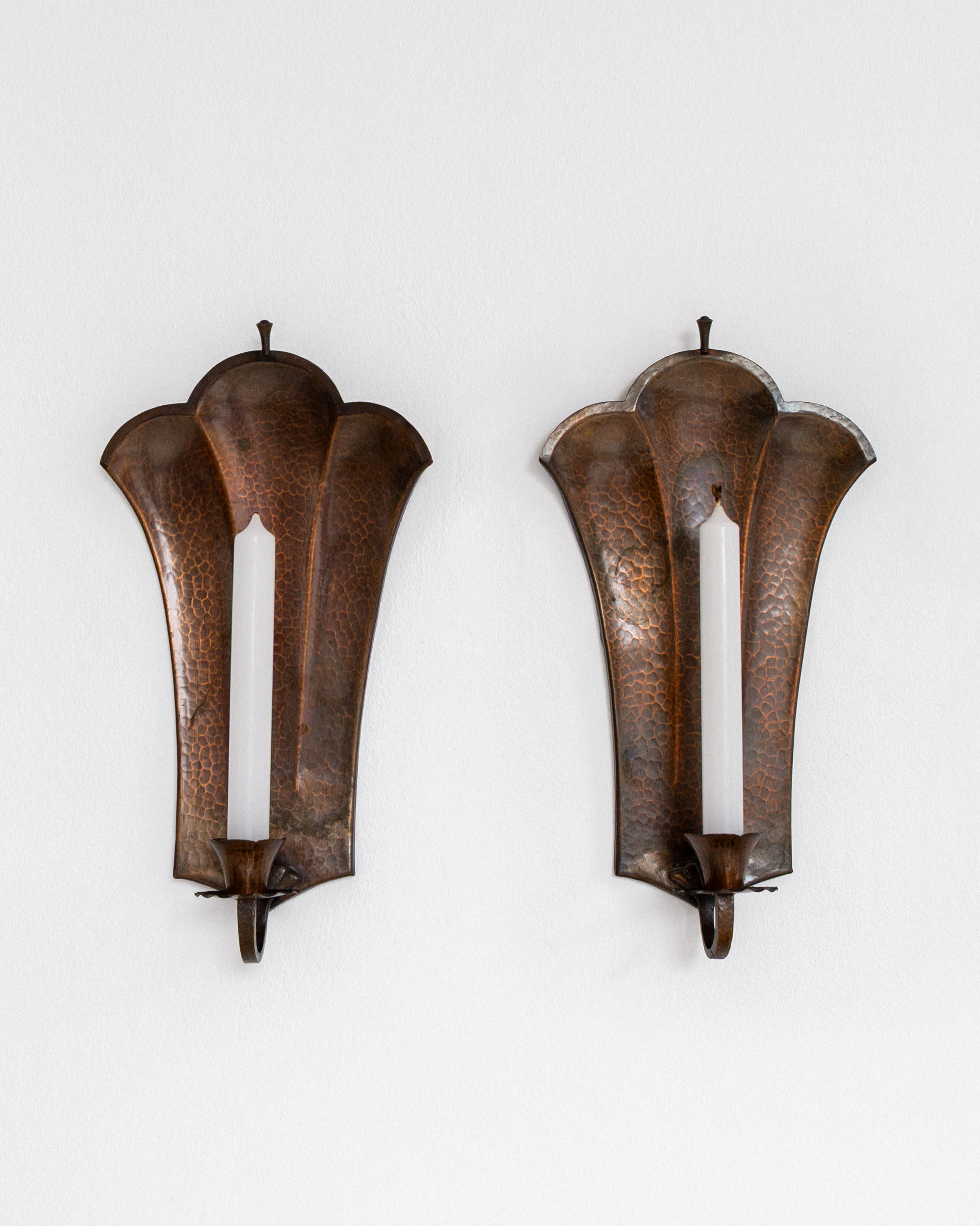 Pair of Swedish Art Deco Copper Wall Sconces, 1930s by Spigel | The Oblist — handcrafted copper finish