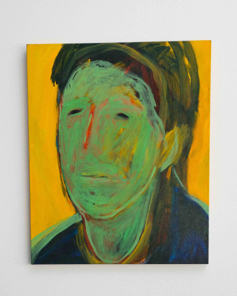 Glen Nicoll — Untitled (Green Portrait on Yellow Ground), Canada, 1990s — detail view