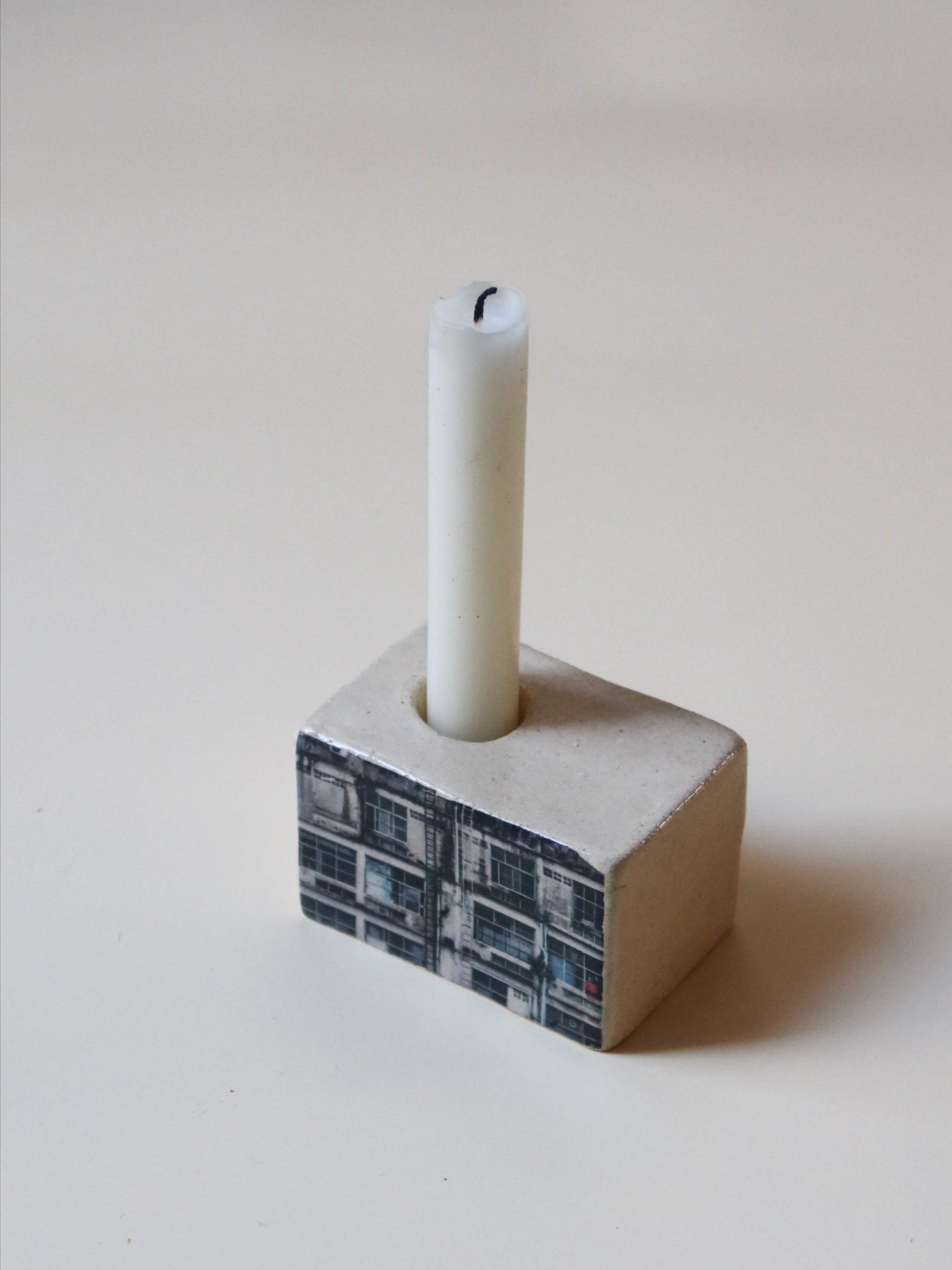 Photographic Candle Holder -  Bangkok Facade — close-up