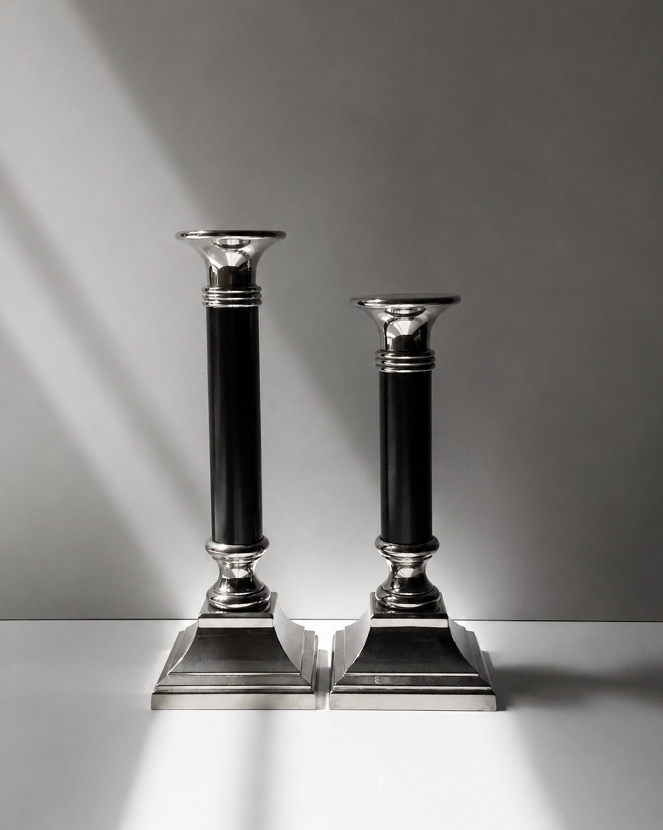 Silver plated classical candleholders by Dodo Vintage | The Oblist