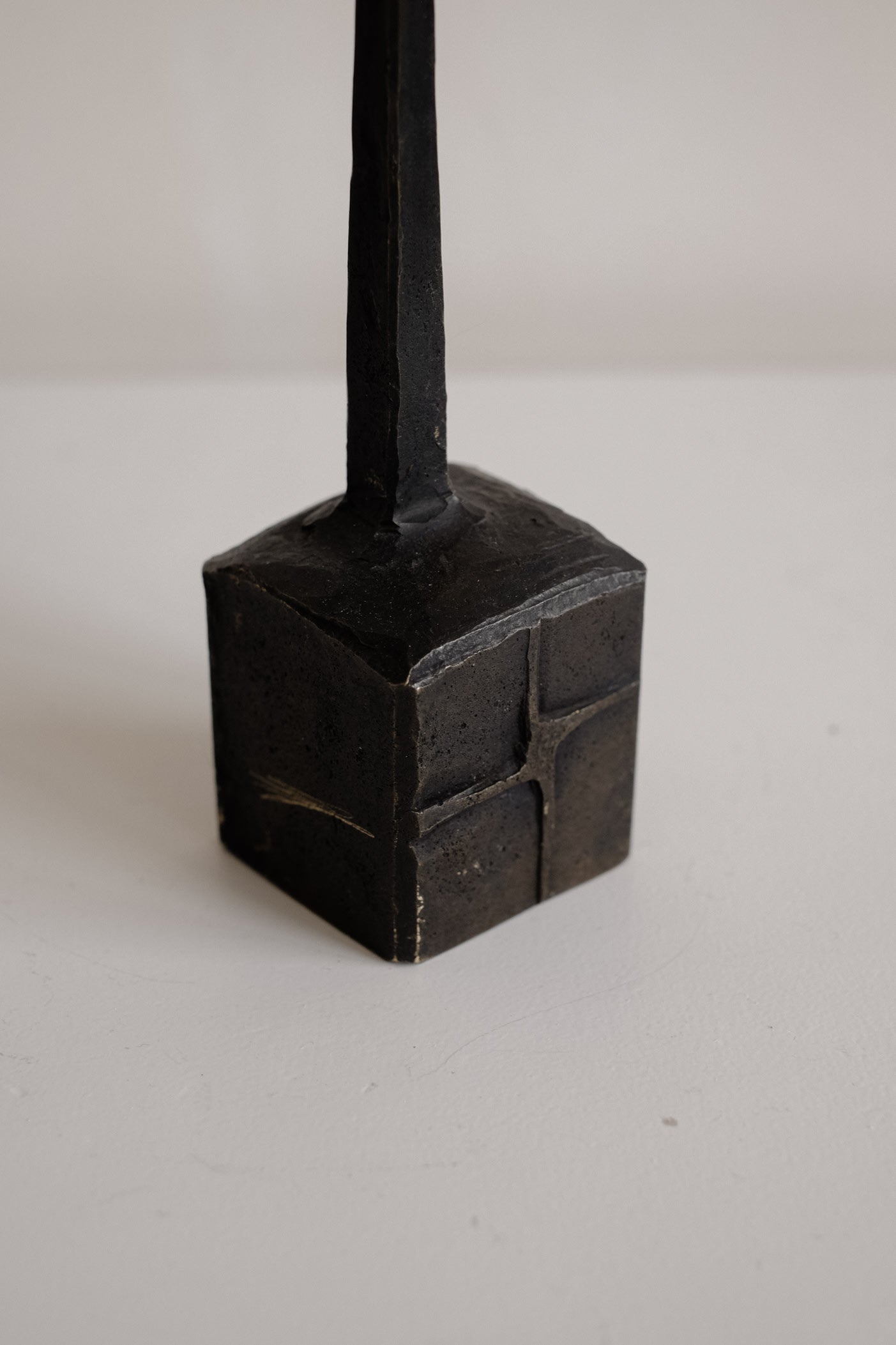 Vintage Brutalist Candle Holder — close-up