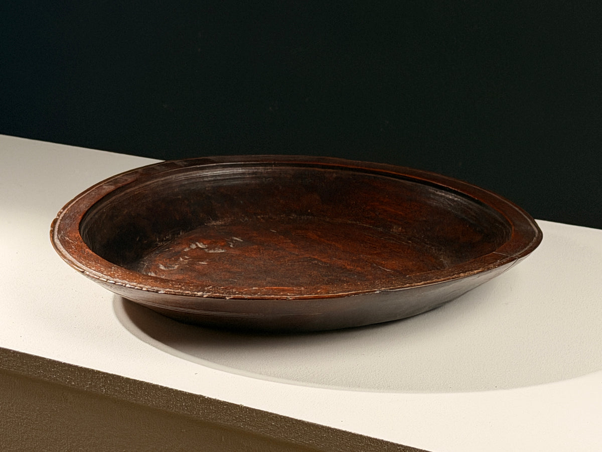 Large Monoxyle Walnut Plate, France, Early 20th Century — alternate view