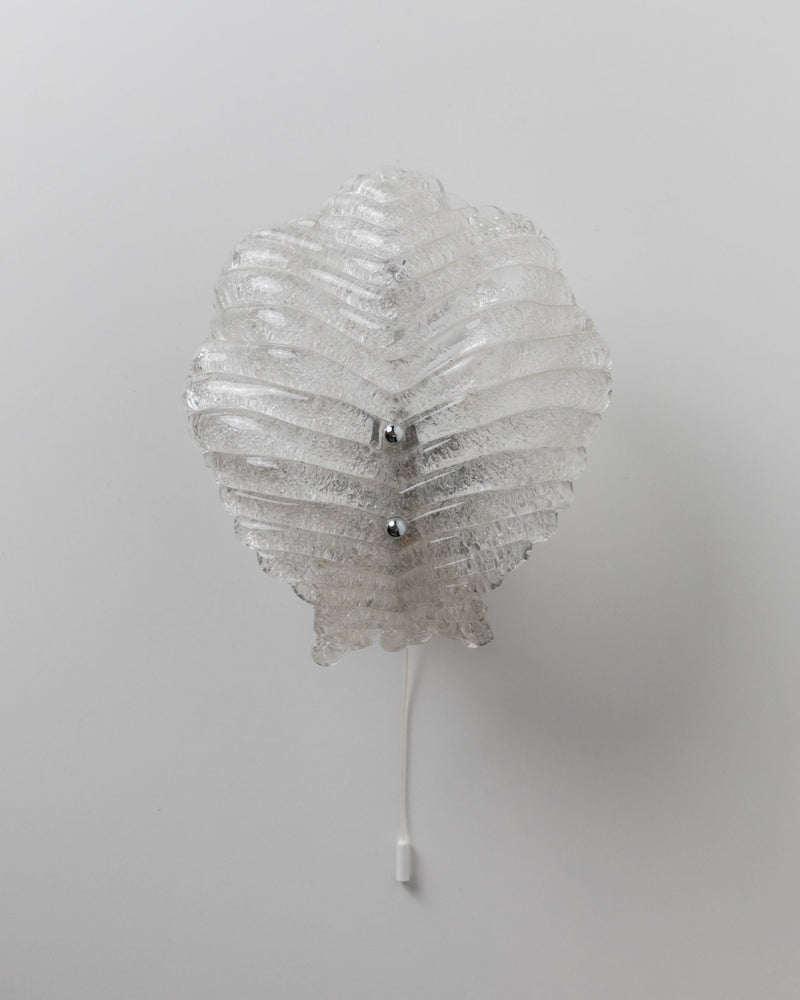 Vintage Murano Glass Wall Lamp for Honsel Lamps — top view of textured glass design