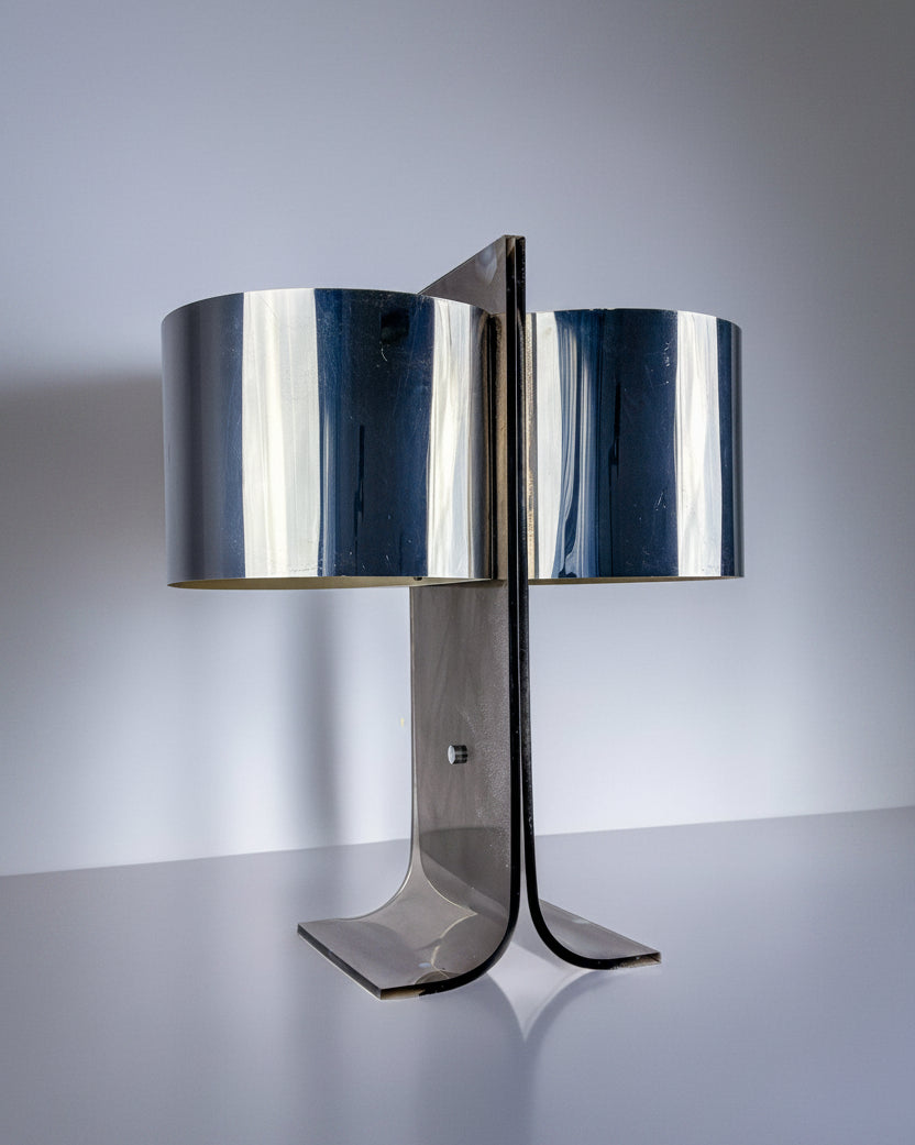 Lucite and Chrome Table Lamp Attributed to Gianfranco Fini & Fabrizio Cocchi, Italy 1970s by Malamar Studio