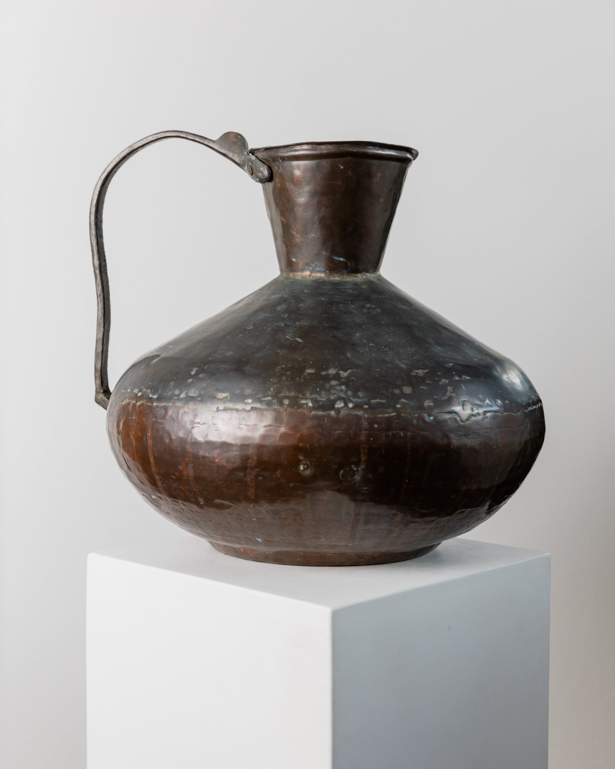 Antique Copper and Bronze Jug, Italy 1700s