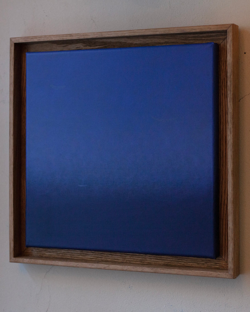 Midlight Sky #2 — close-up of blue canvas in wooden frame