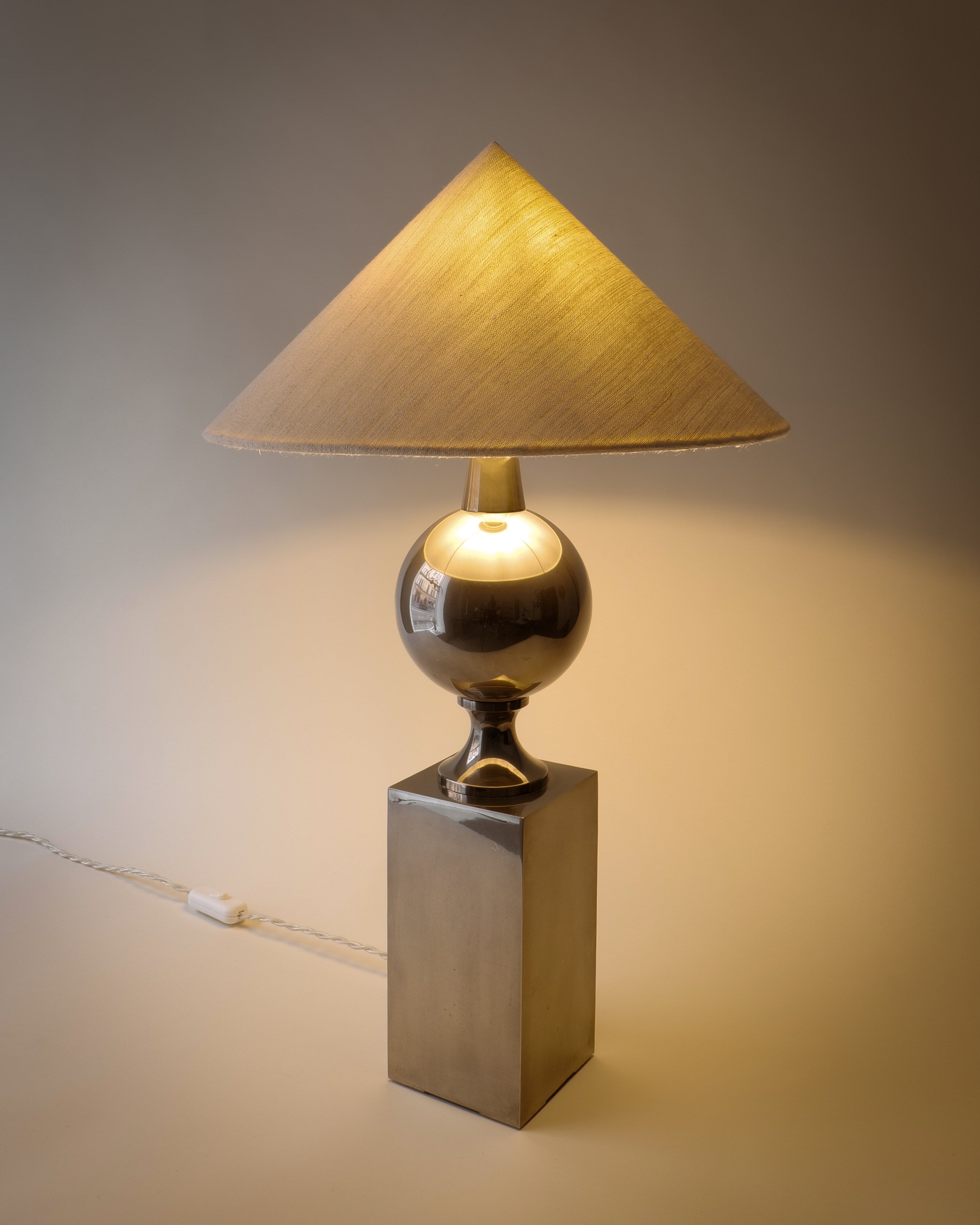 Lampe de Table en Chrome Philippe Barbier 1970