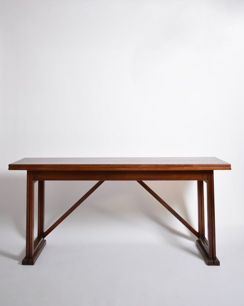 Folding wooden console, 1950s by Barracuda Interiors | The Oblist — vintage wood finish