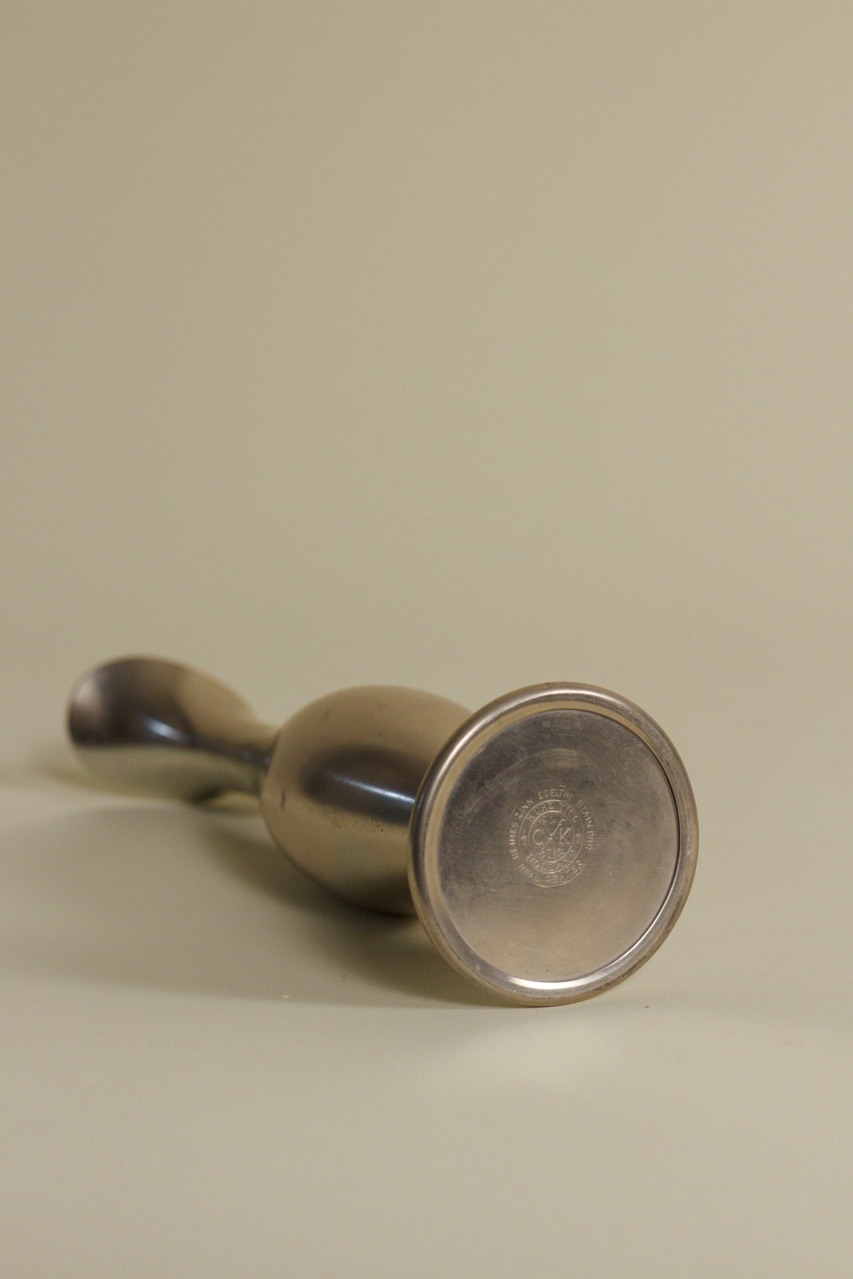 Sculptural Silver-Plated Pewter Pitcher — side angle