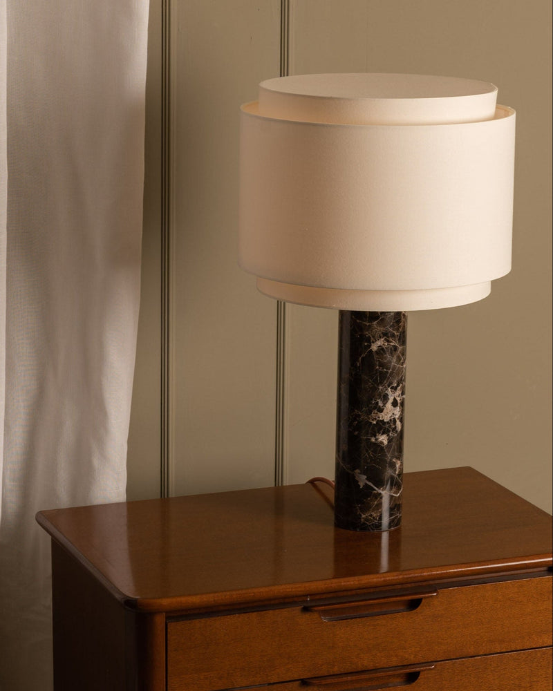 'Pipo Duoble' Table Lamp in Brown Marble by Simone & Marcel | The Oblist