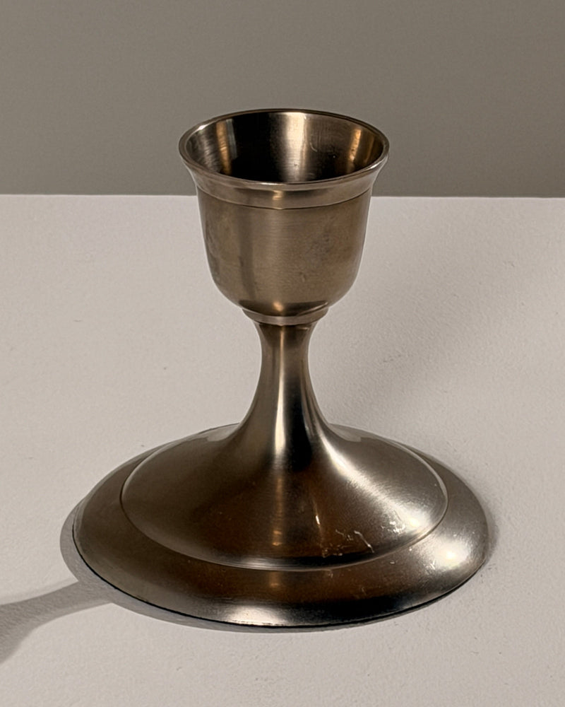 Silver-plated Metal Candleholder, France, circa 1930 by Figuresdesign | The Oblist — vintage silver finish