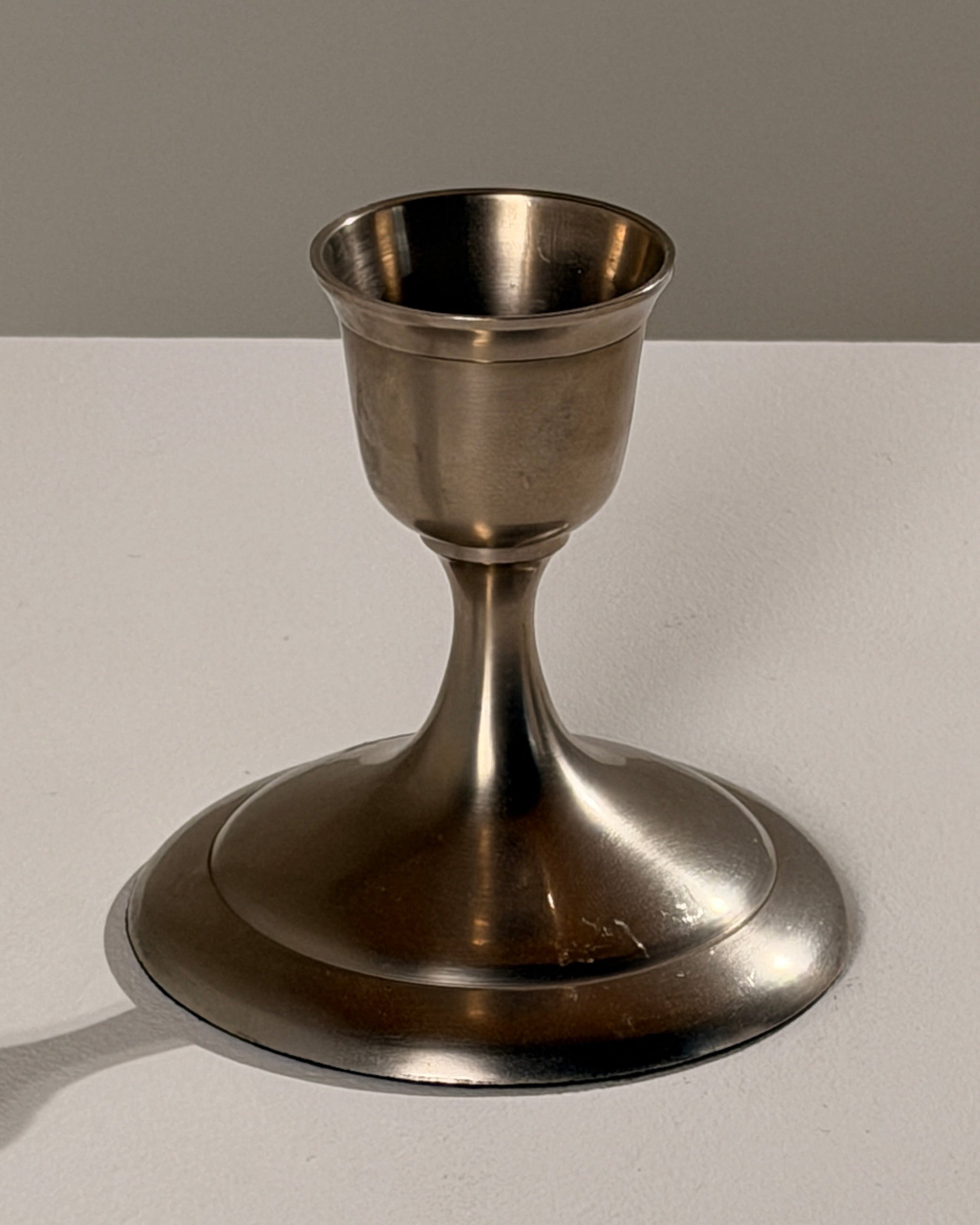 Silver-plated Metal Candleholder, France, circa 1930 by Figuresdesign | The Oblist — vintage silver finish