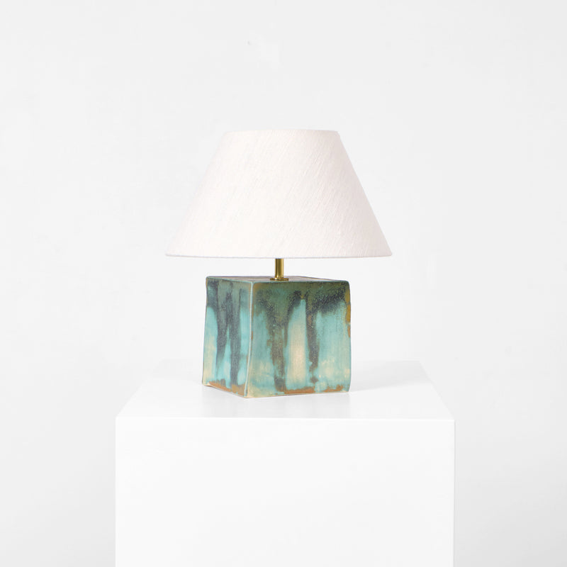Arouca Table Light — close-up of ceramic base with blue-green glaze