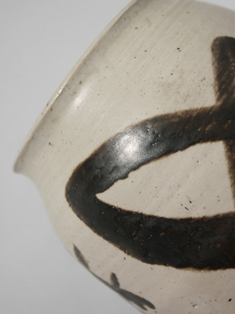 Ceramic Painted Vintage Vase — close-up of painted surface details