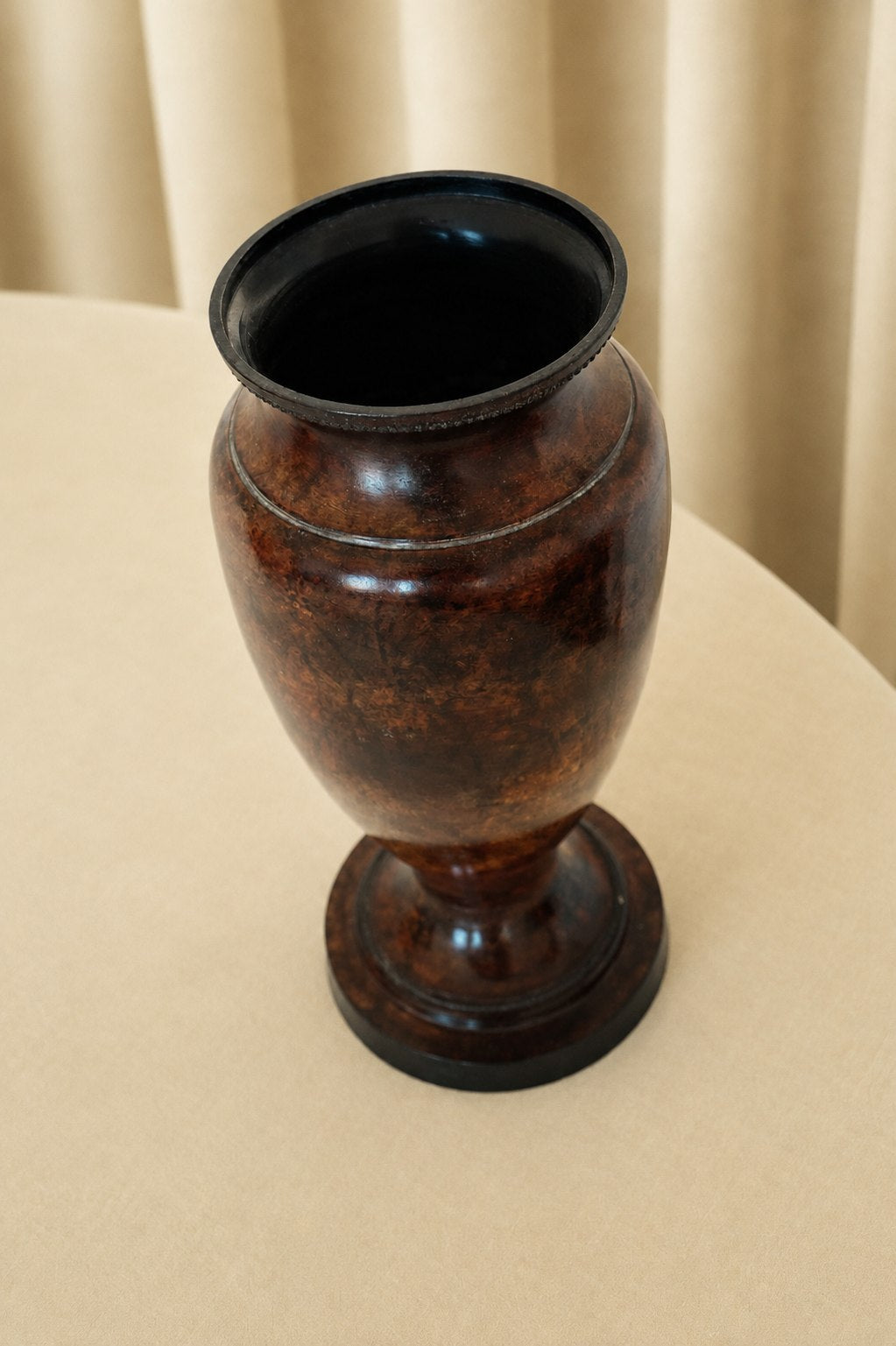 Decorative Veined Vase with Lid — lifestyle setting