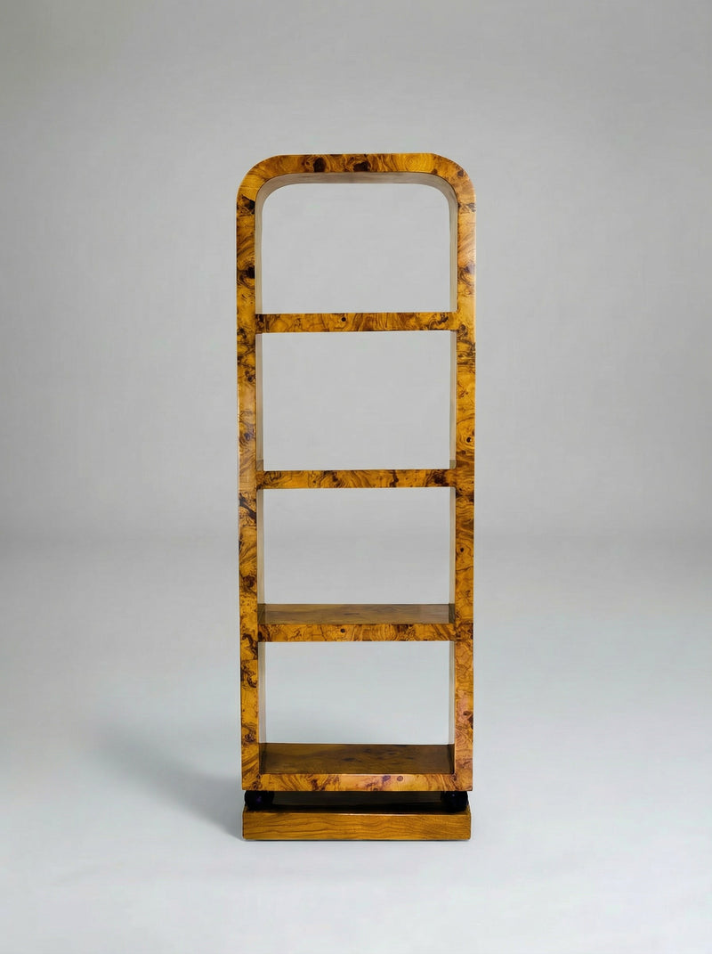 Calisto Olive Burl Wood Bookcase by Meola Interiors | The Oblist — handcrafted olive burl wood
