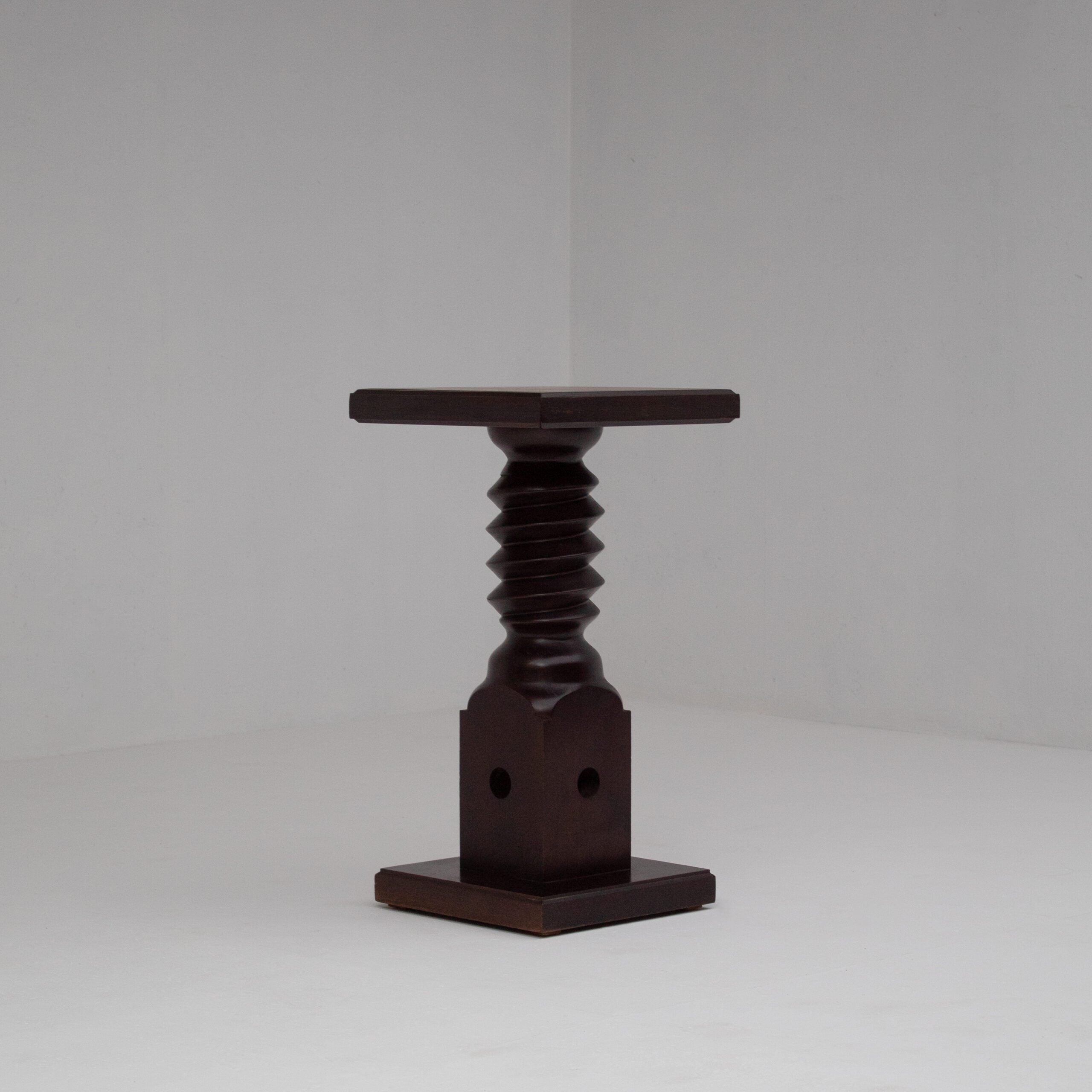 Vintage Wooden Pedestal Set in Stained Oak — alternate view