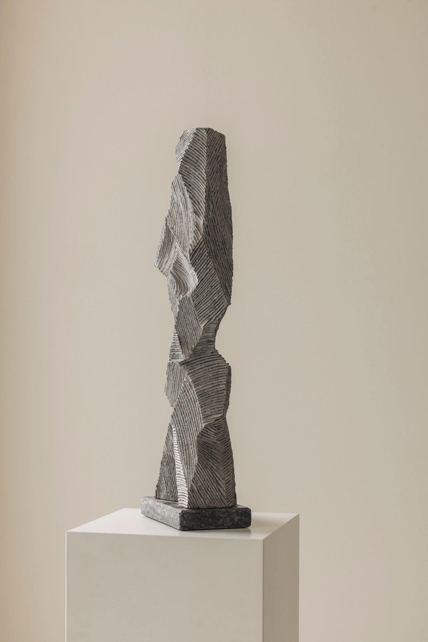 Abstract sculpture Carved from natural stone by Marc Verdoodt, Belgium 1980s. — view 9