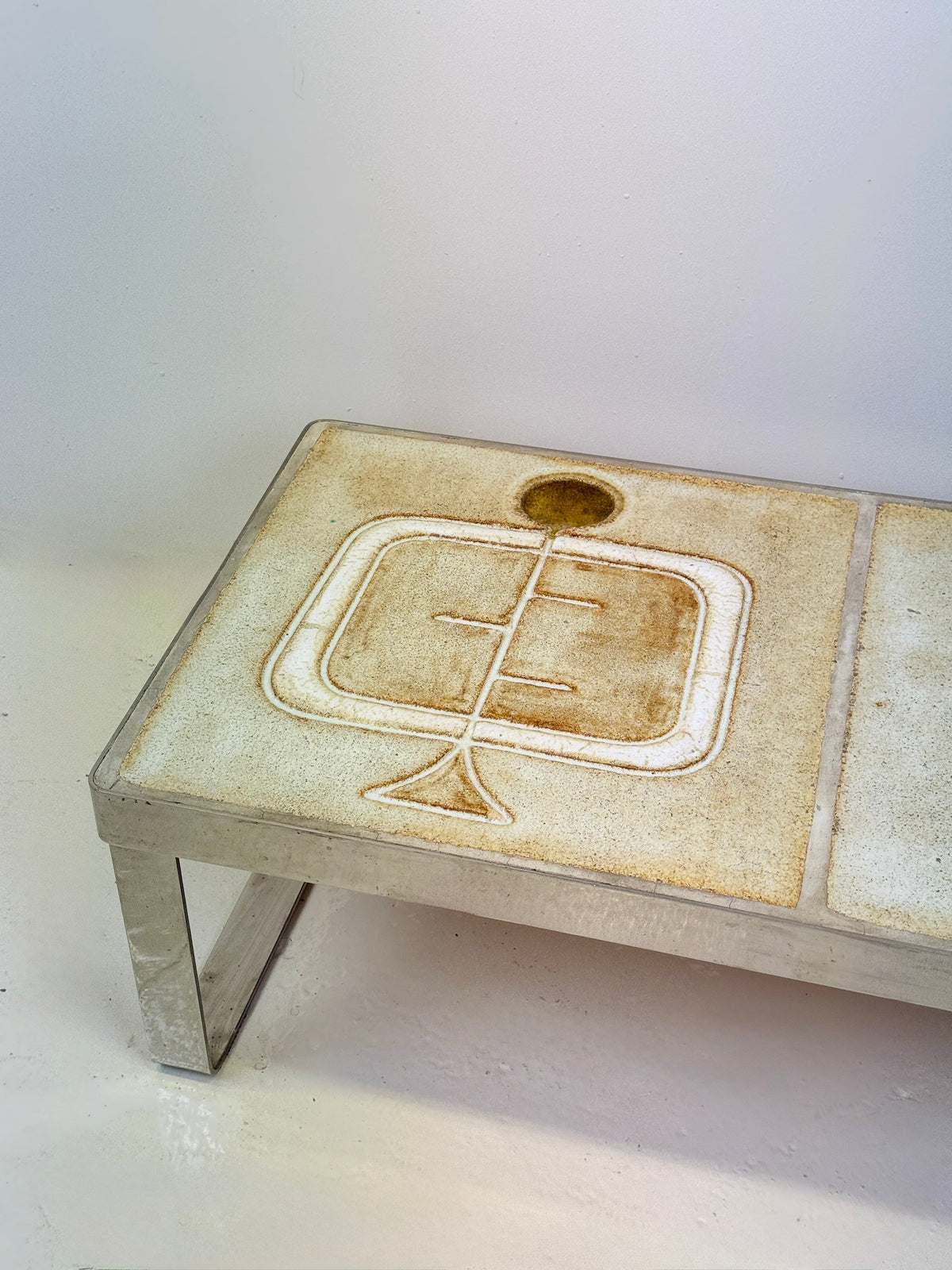 Ceramic and Chrome Coffee Table — Jean Gregorieff — additional view