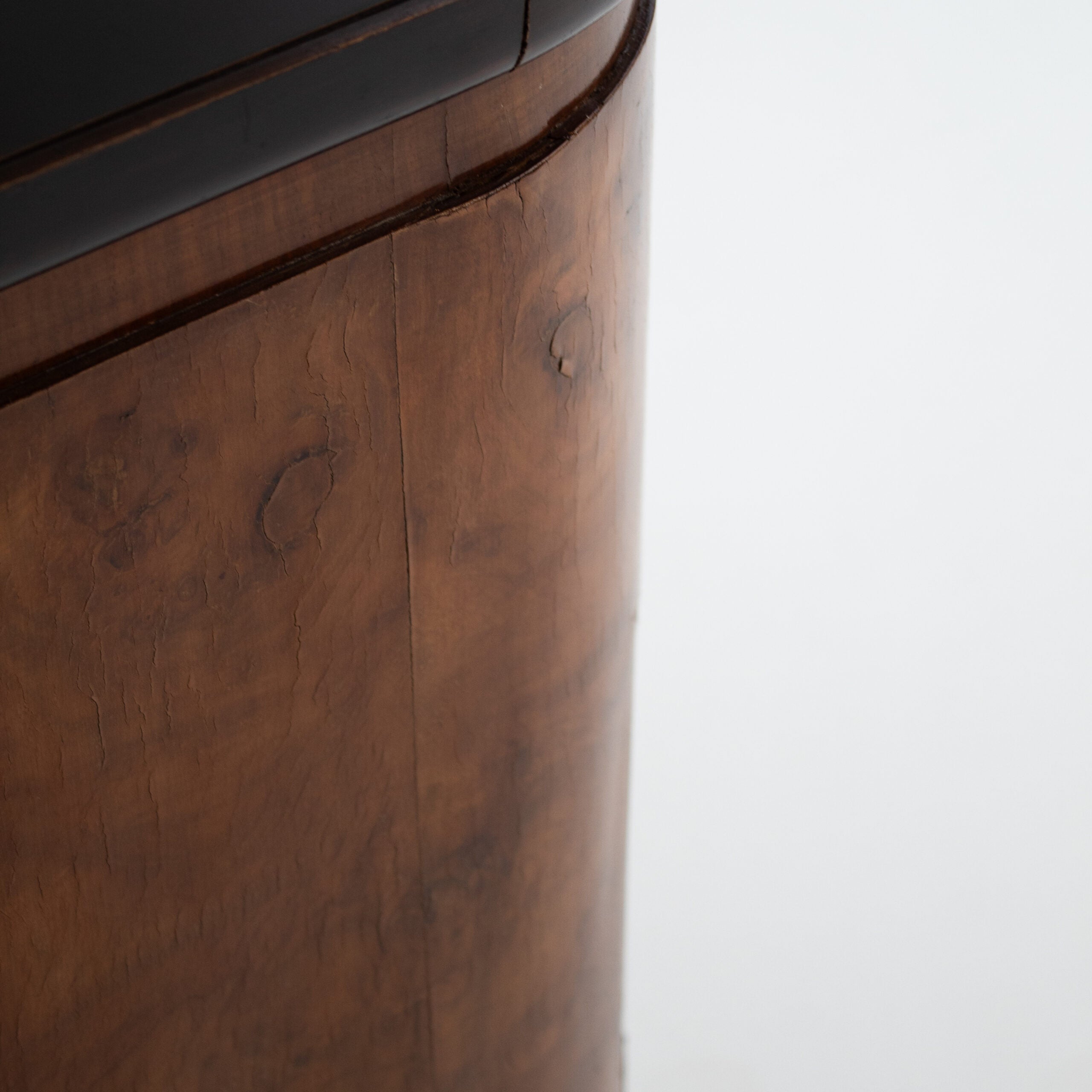 French Art Deco Walnut Pedestal with Open Display Niche, 1930s — view 9