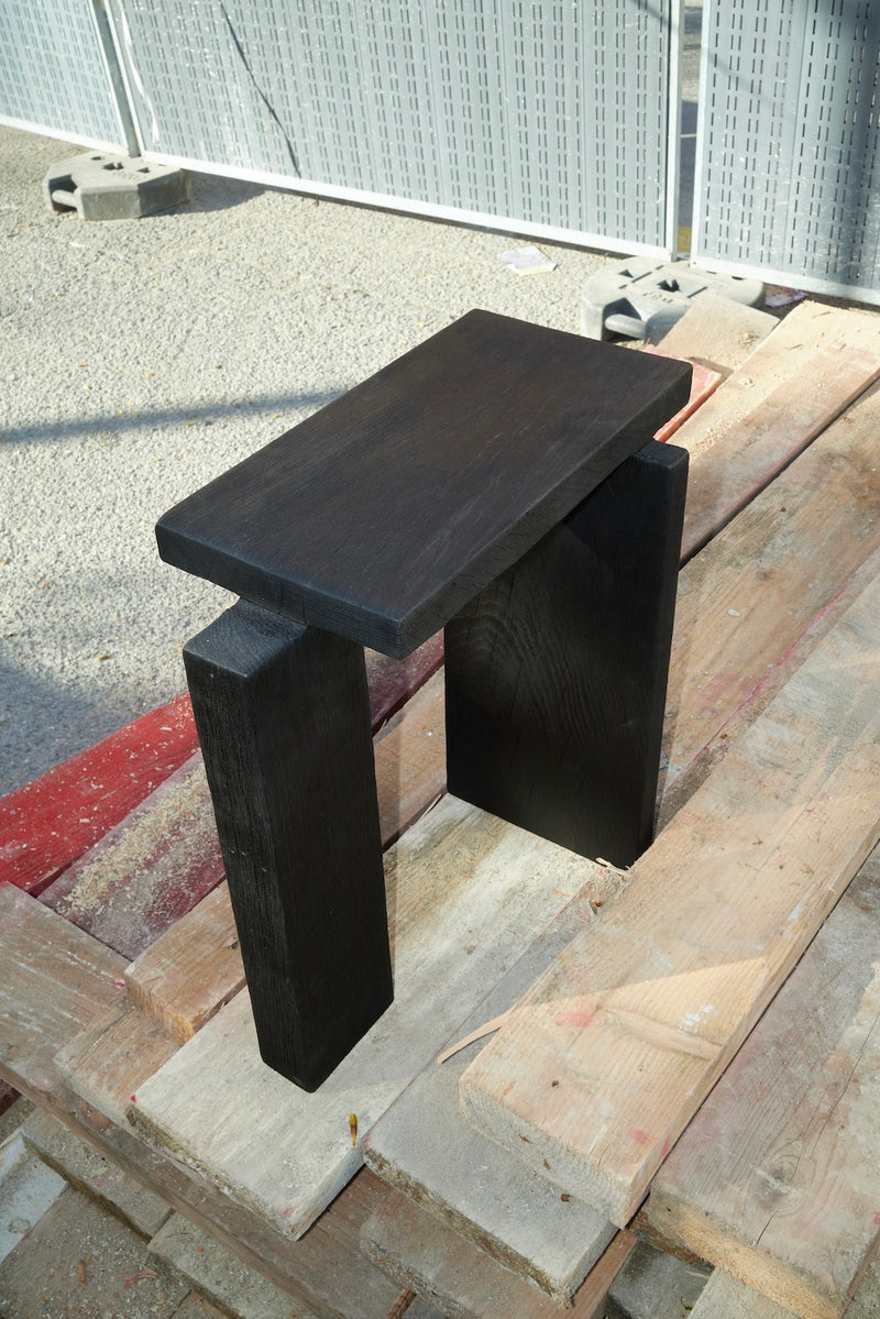 PERFORMACE SIDE TABLE IN BURNT OAK — detail view