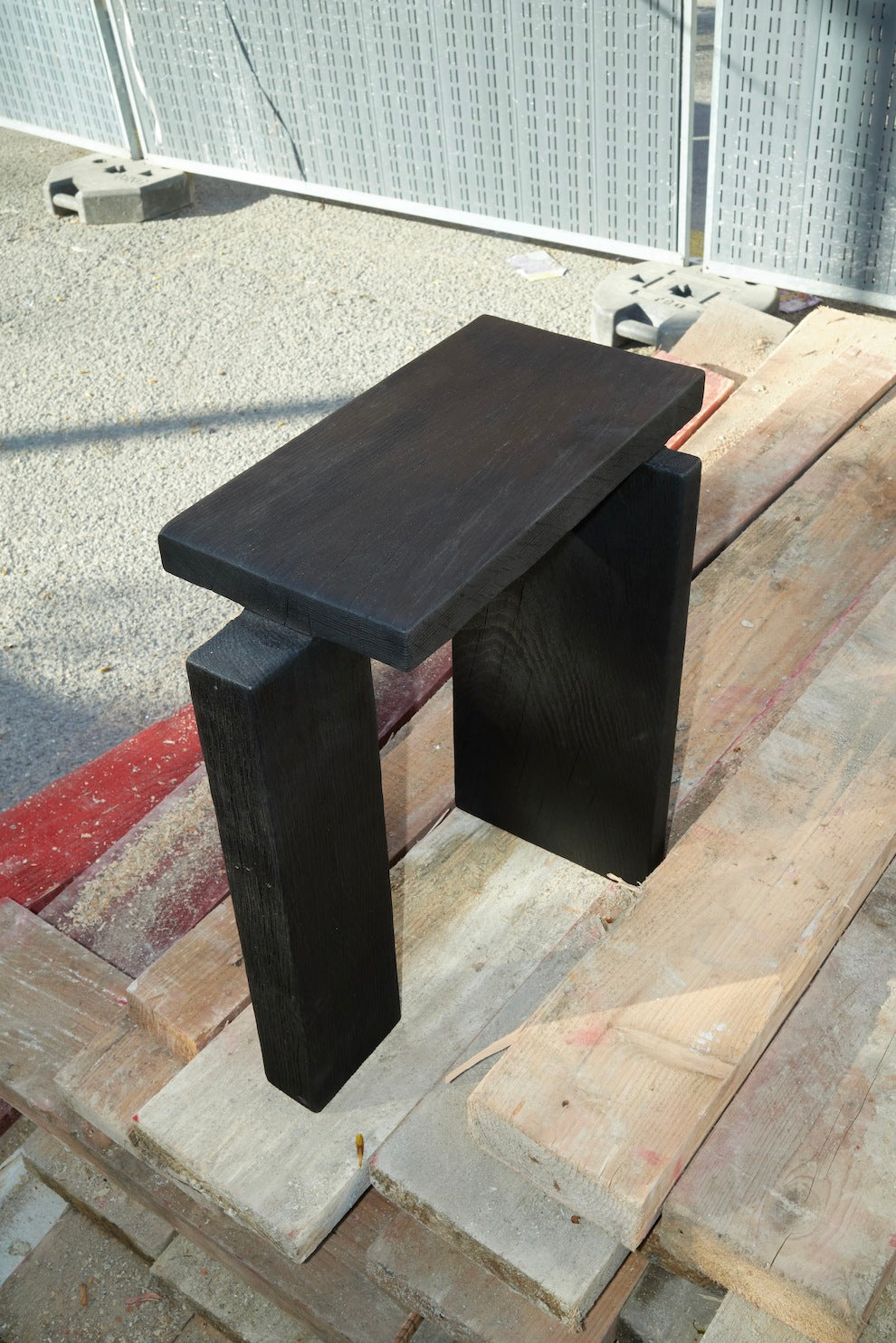 PERFORMACE SIDE TABLE IN BURNT OAK — detail view