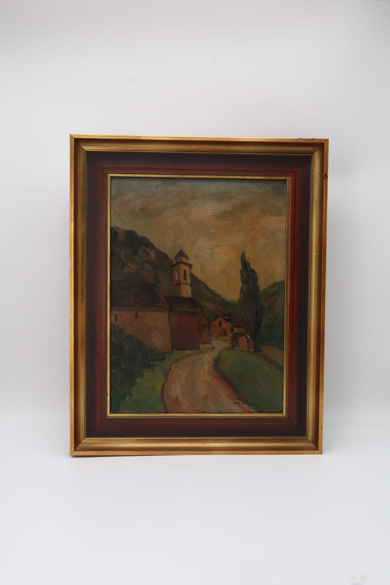 Flemish-Expressionist Village Scene by Ary Baggerman – Netherlands (c. 1930–1950) by Forma Finds | The Oblist
